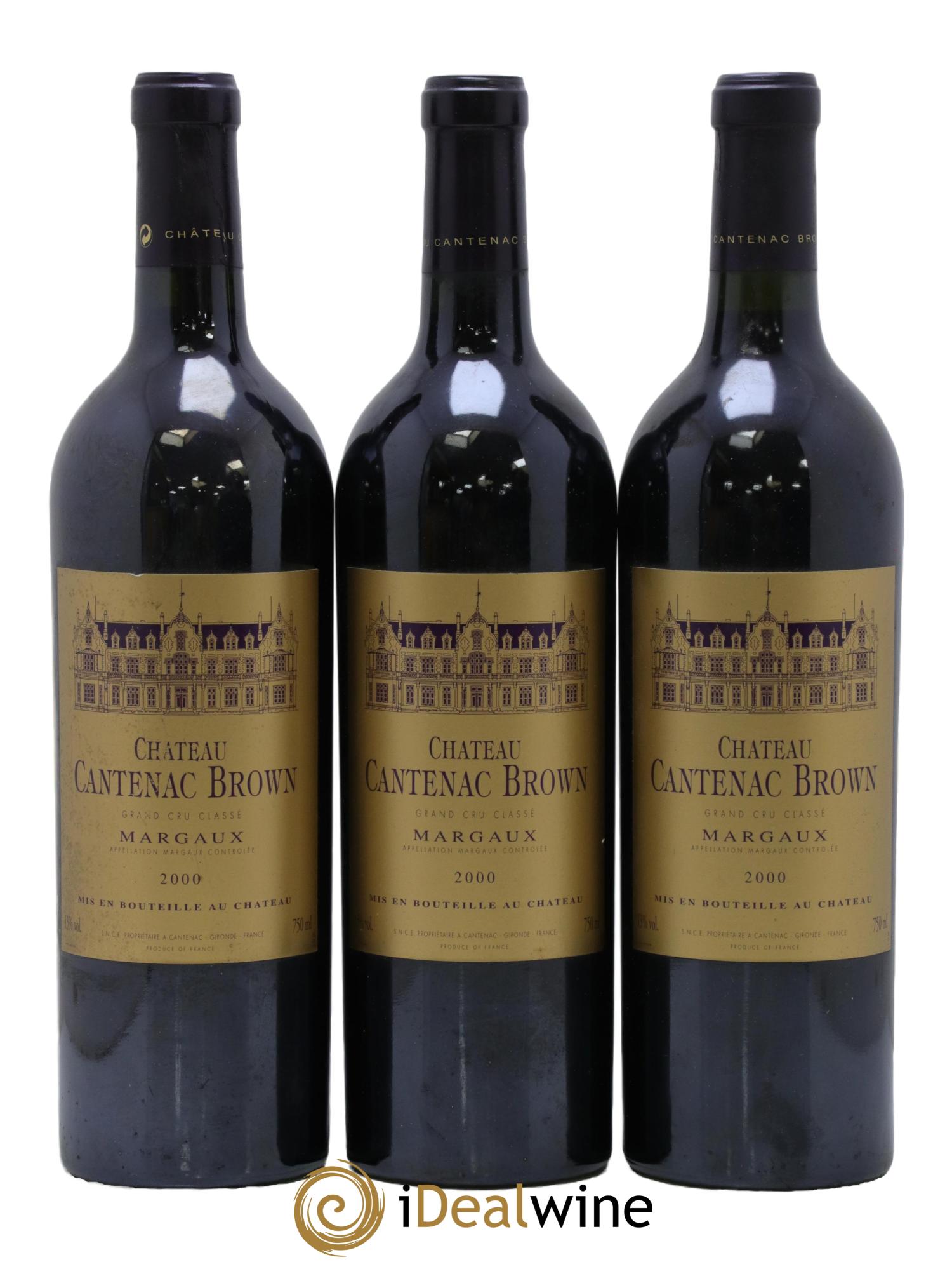 Château Cantenac Brown 3ème Grand Cru Classé 2000 - Lot de 3 bouteilles - 0