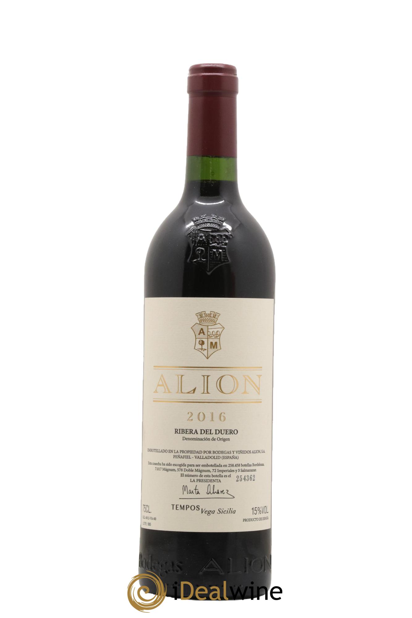 Ribera Del Duero DO Vega Sicilia Alion Famille Alvarez 2016 - Lot de 1 bouteille - 0