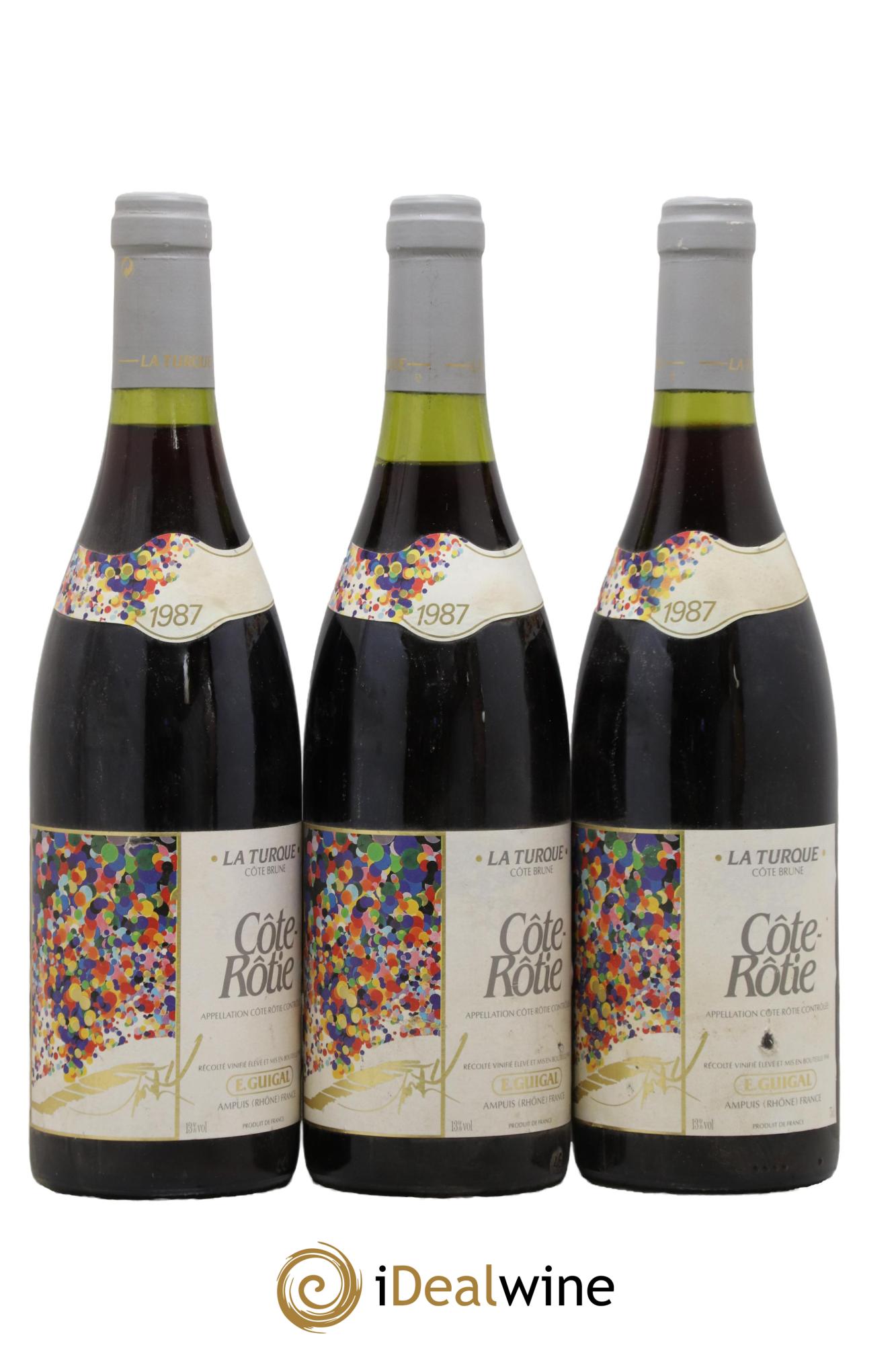 Côte-Rôtie La Turque Guigal 1987 - Lotto di 3 bottiglie - 0