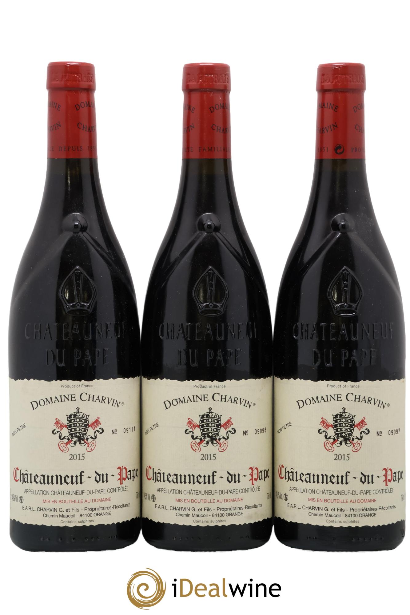 Châteauneuf-du-Pape Charvin (Domaine) 2015 - Lotto di 3 bottiglie - 0