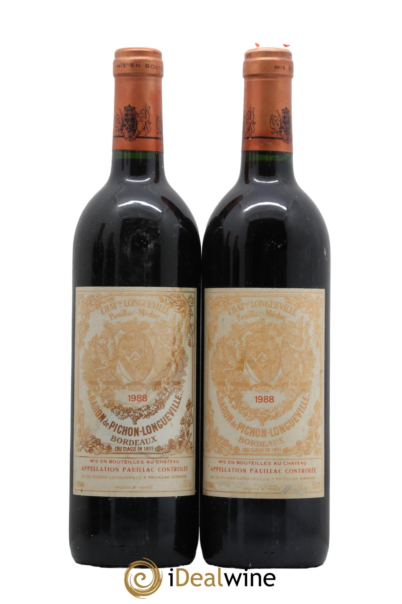 Pichon Longueville Baron 2ème Grand Cru Classé 1988 - Lot de 2 bouteilles - 0