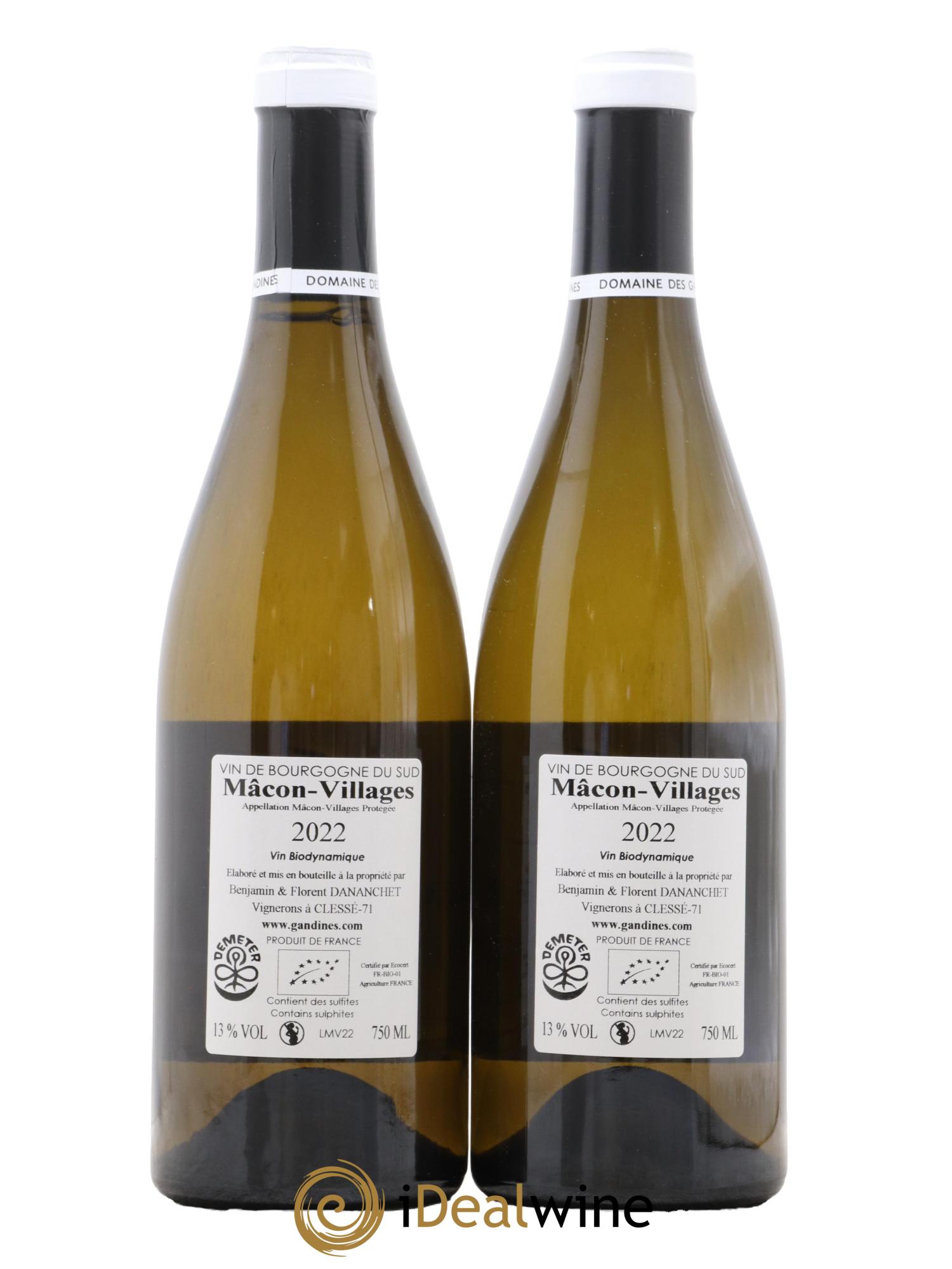 Mâcon-Villages Domaine Des Gandines 2022 - Lot de 2 bouteilles - 1