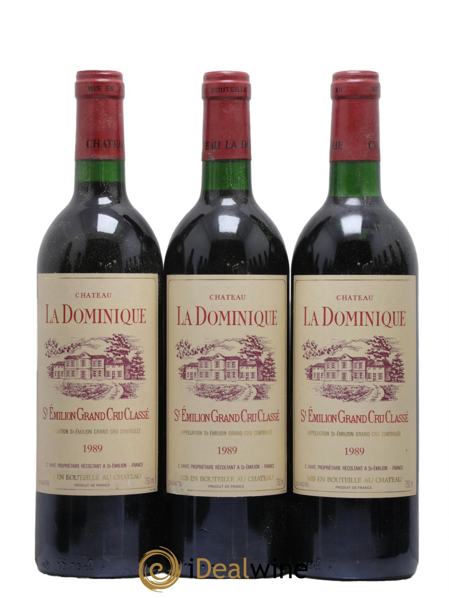 Château la Dominique Grand Cru Classé 1989 - Lot de 12 bouteilles - 1