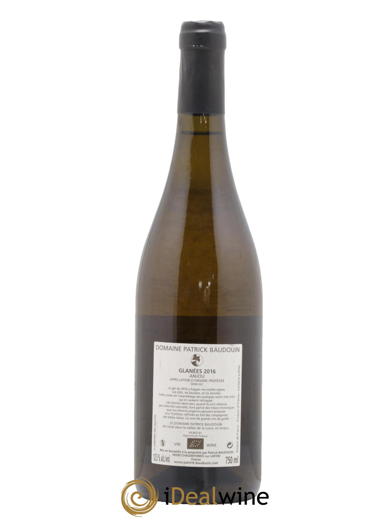 Anjou Les Glanées Patrick Baudouin 2016 - Lot de 1 bouteille - 1