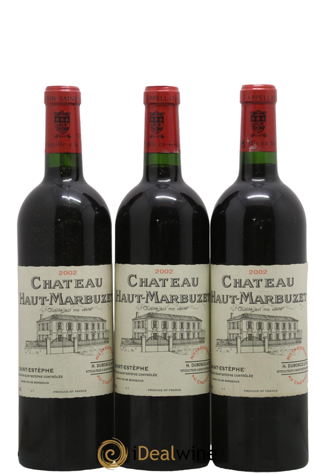 Château Haut Marbuzet 2002 - Lot de 3 bouteilles - 0