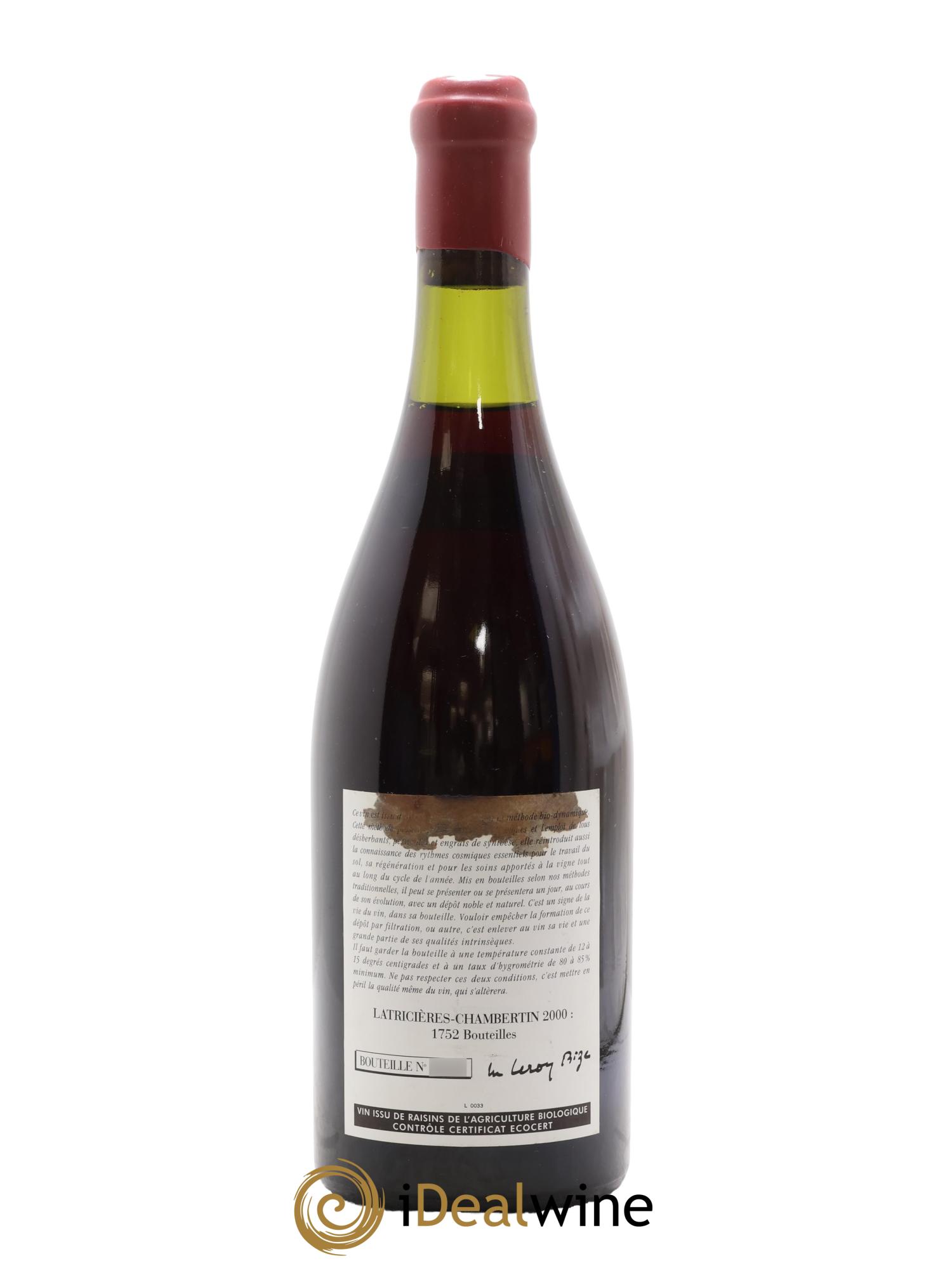 Latricières-Chambertin Grand Cru Leroy (Domaine) 2000 - Lot of 1 bottle - 1