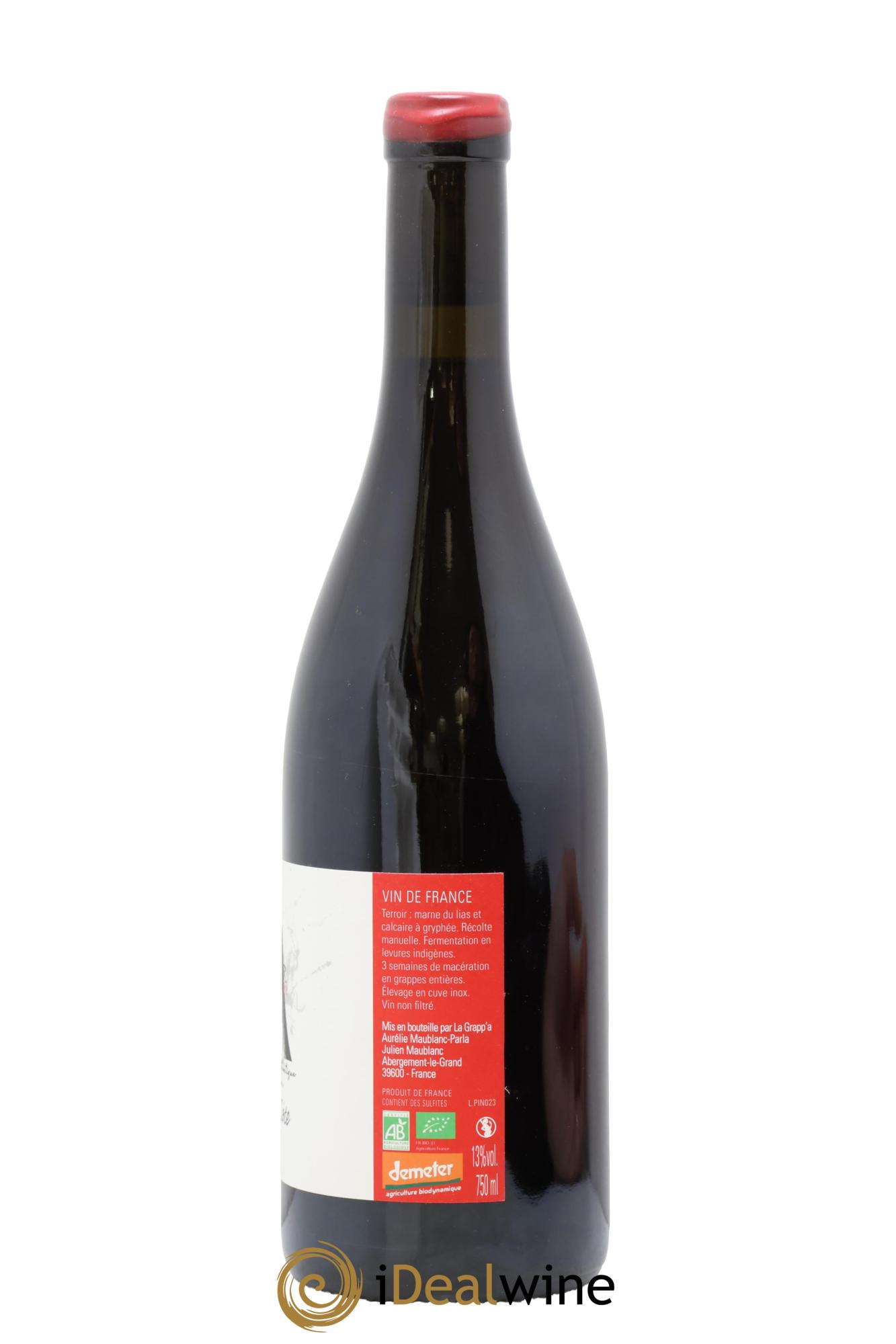 Vin de France Sur la Côte Pinot Noir La Grapp A 2023 - Lot de 1 bouteille - 1