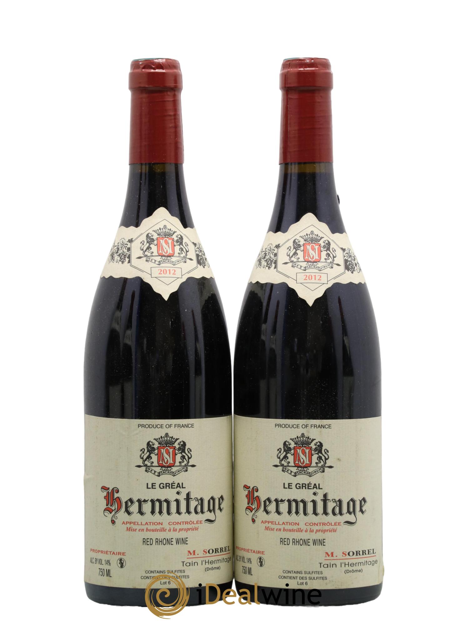 Hermitage Le Gréal Marc Sorrel 2012 - Lot de 2 bouteilles - 0
