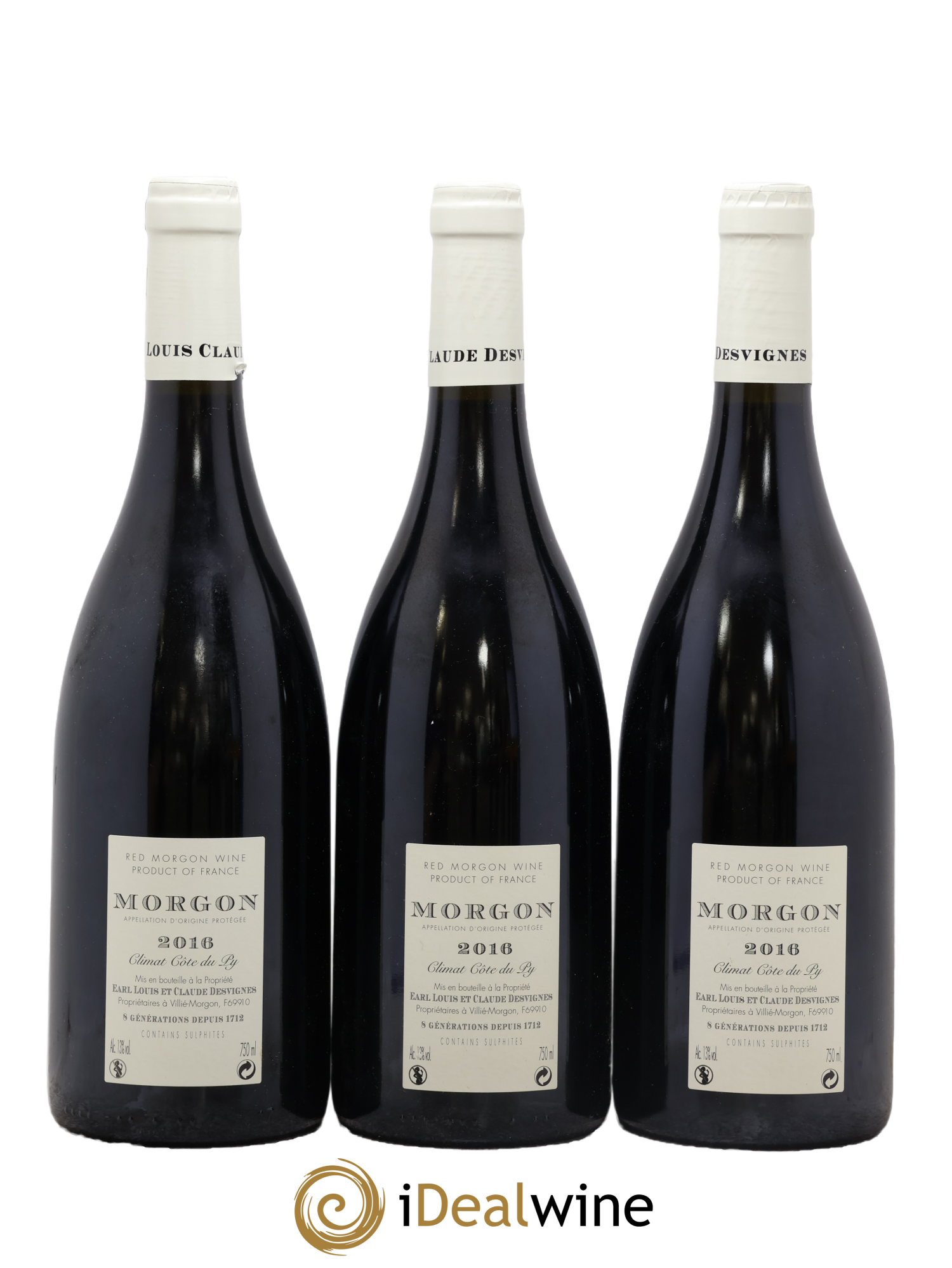 Morgon Côte de Py Javernières Louis-Claude Desvignes 2016 - Lot de 3 bouteilles - 1
