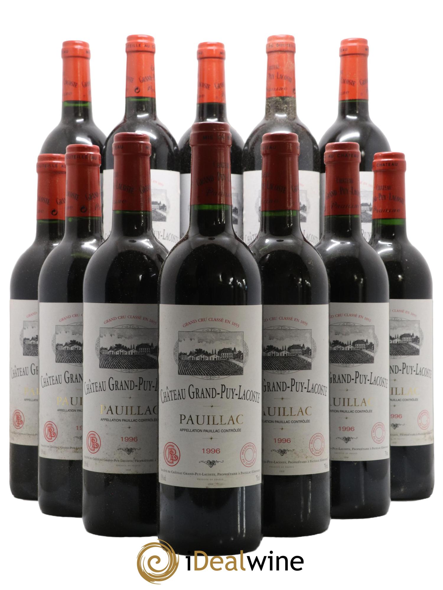 Château Grand Puy Lacoste 5ème Grand Cru Classé 1996 - Lot de 12 bouteilles - 0