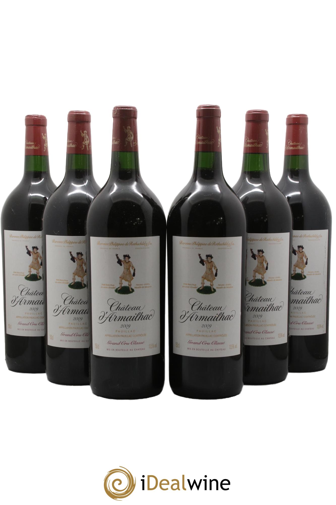 Château d' Armailhac - Mouton Baron(ne) Philippe 5ème Grand Cru Classé 2009 - Lot de 6 magnums - 0