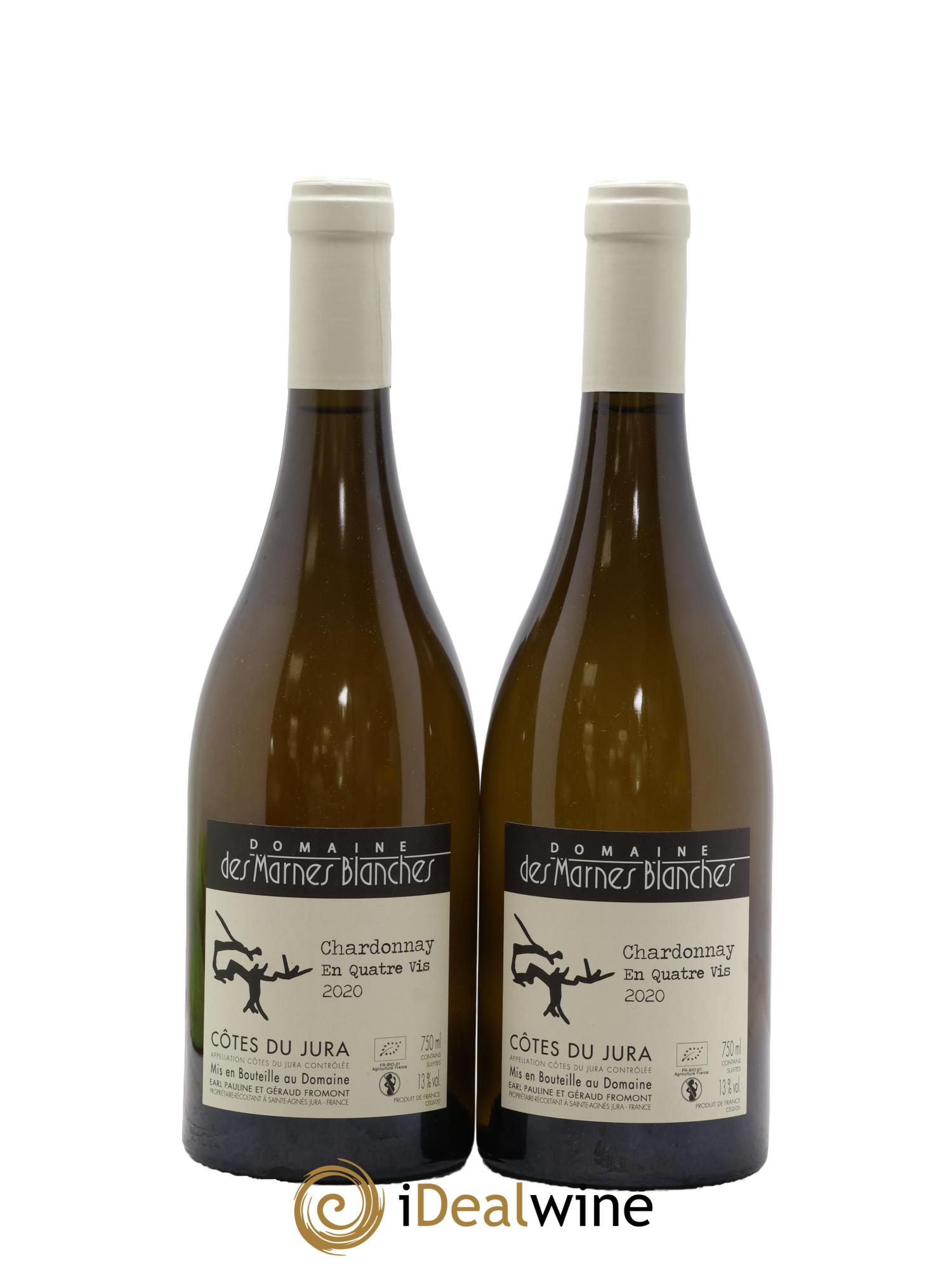 Côtes du Jura En Quatre Vis Chardonnay Marnes Blanches (Domaine des) 2020 - Lot de 2 bouteilles - 0