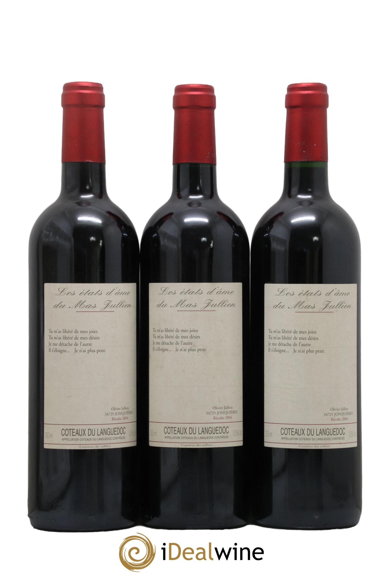 Coteaux du Languedoc Tu M'a Libéré Mas Jullien 2004 - Lot of 3 bottles - 0