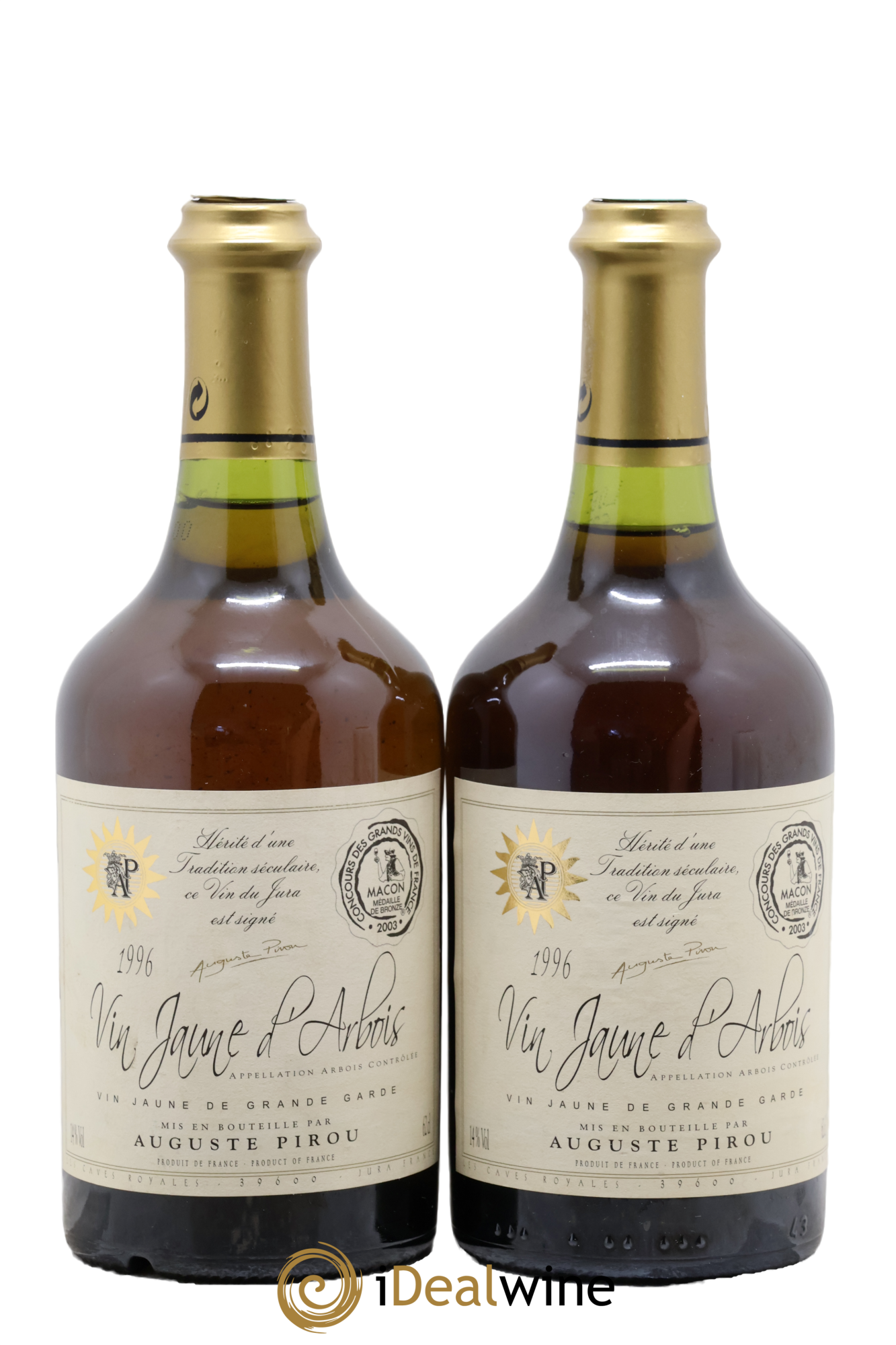 Arbois Vin Jaune Auguste Pirou 1996 - Lot of 2 Clavelins - 0