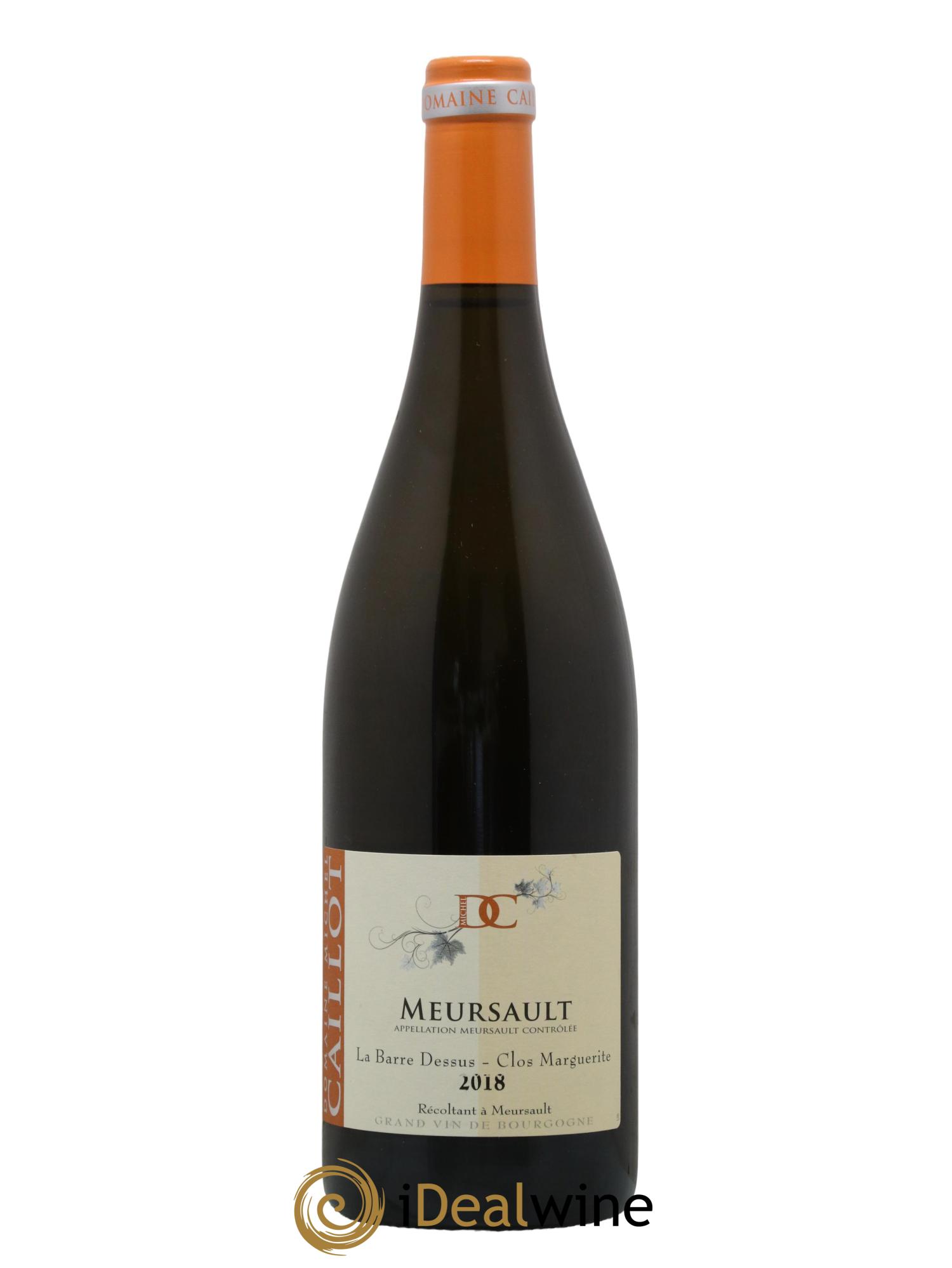 Meursault La barre dessus Clos Marguerite Michel Caillot 2018 - Lot de 1 bouteille - 0