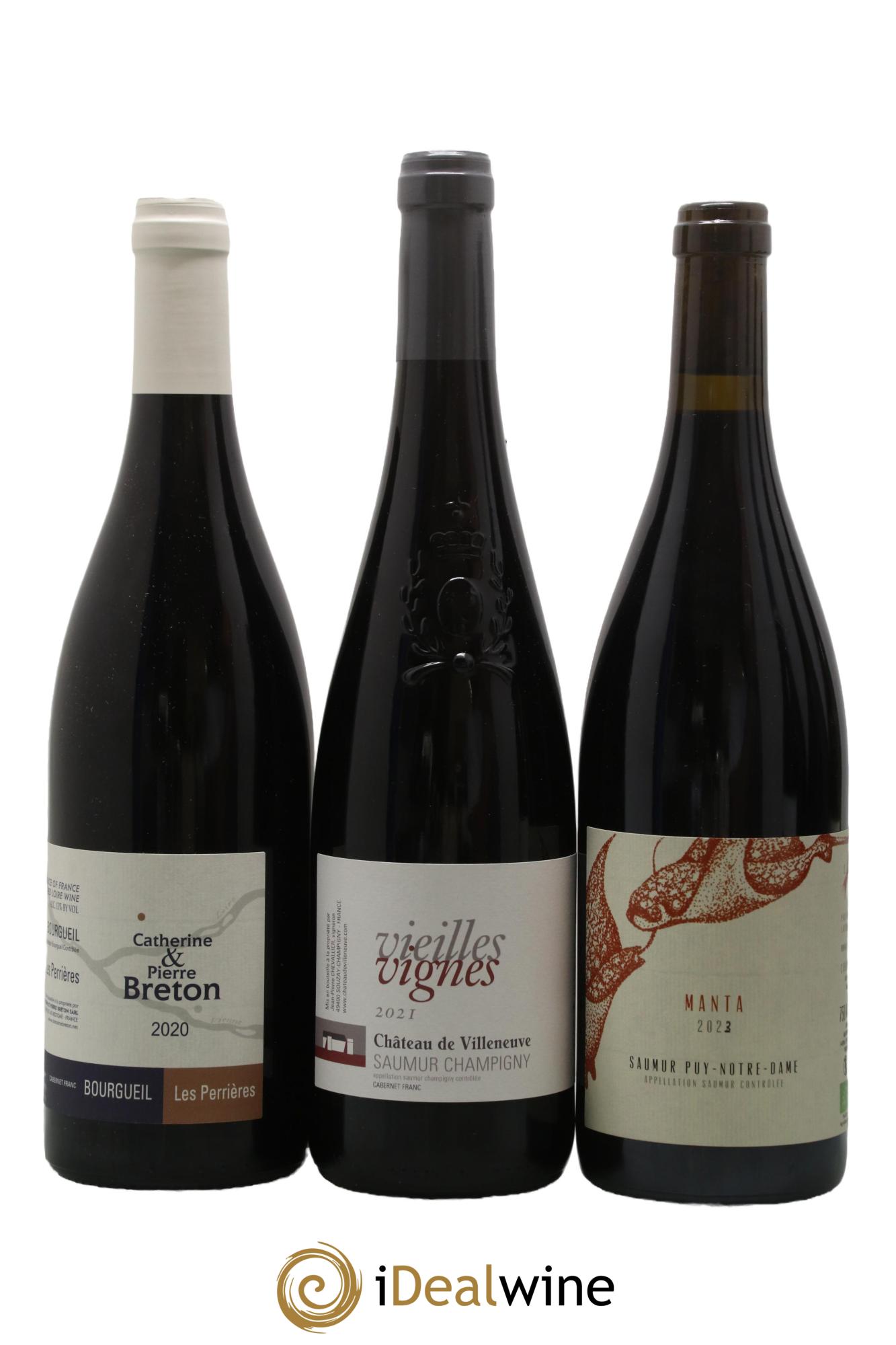 Assortiment de vins d'Anjou noir - Saumur - Bourgueil N°6 - Lot of 6 bottles - 1