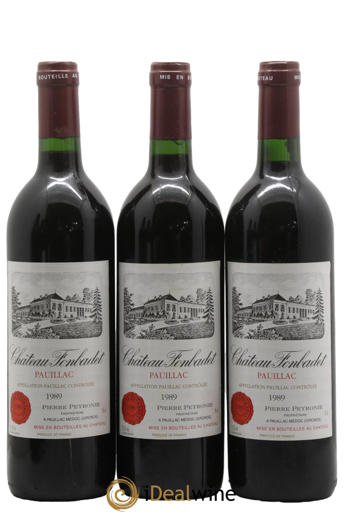 Château Fonbadet 1989 - Posten von 3 Flaschen - 0