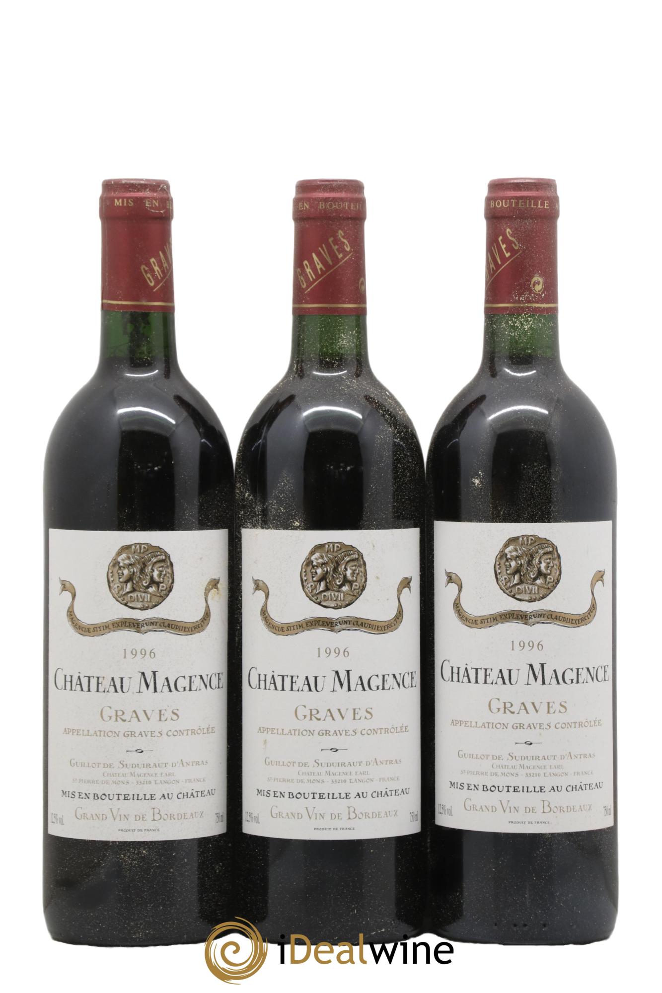 Château Magence 1996 - Lot de 3 bouteilles - 0