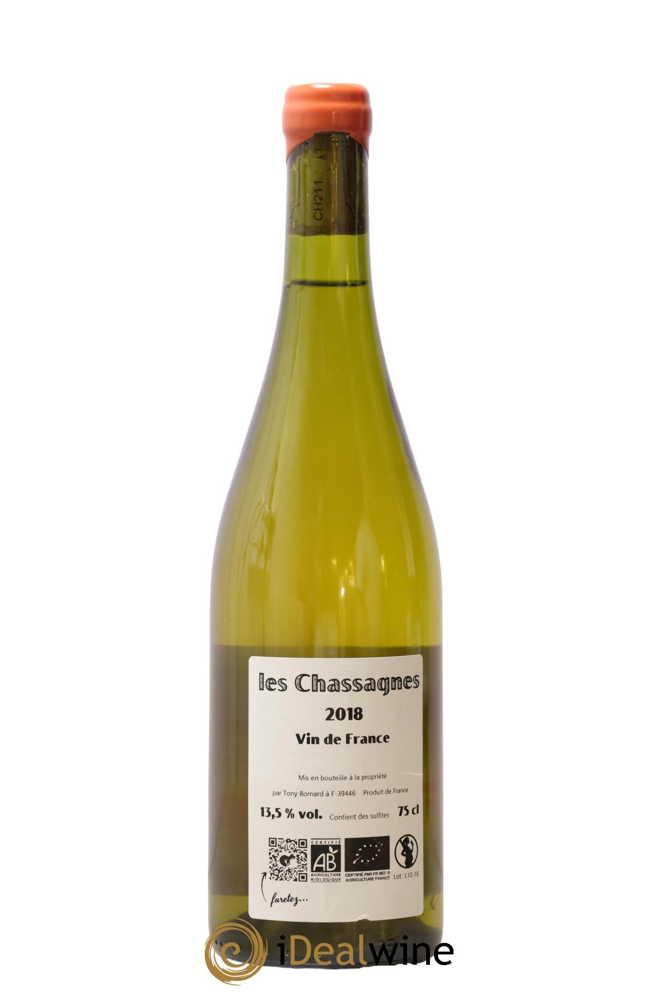 Côtes du Jura Les Chassagnes Savagnin Ouillé Bornard 2018 - Lot de 1 bouteille - 1