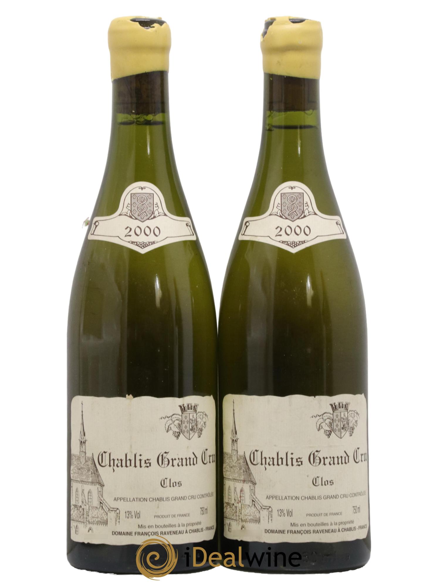 Chablis Grand Cru Clos Raveneau (Domaine) 2000 - Lot de 2 bouteilles - 0