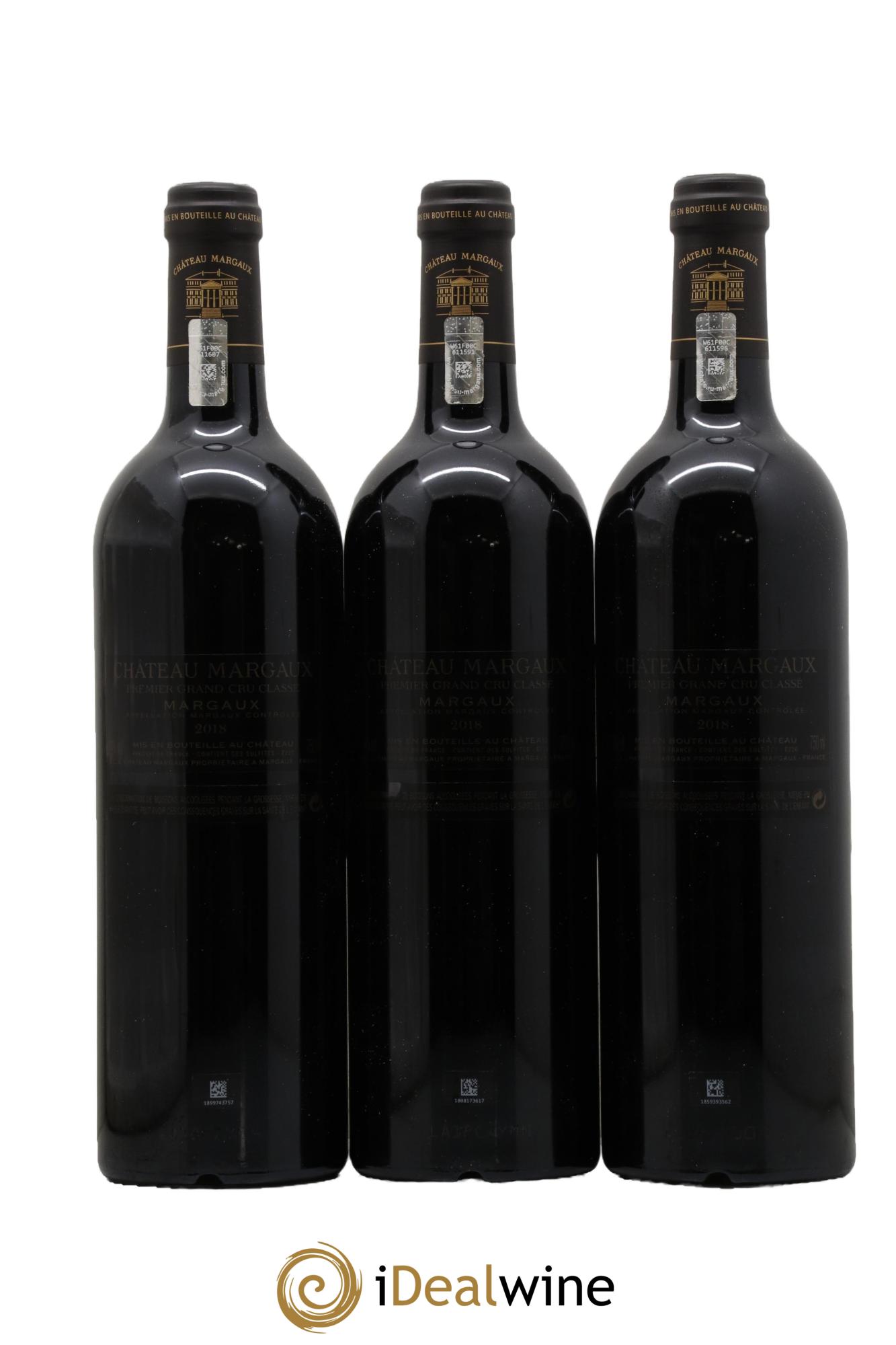 Château Margaux 1er Grand Cru Classé 2018 - Lot de 3 bouteilles - 1