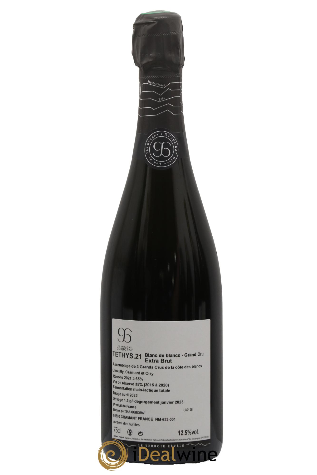 Champagne Extra-Brut Thétys Guiborat 2021 - Lot de 1 bouteille - 1