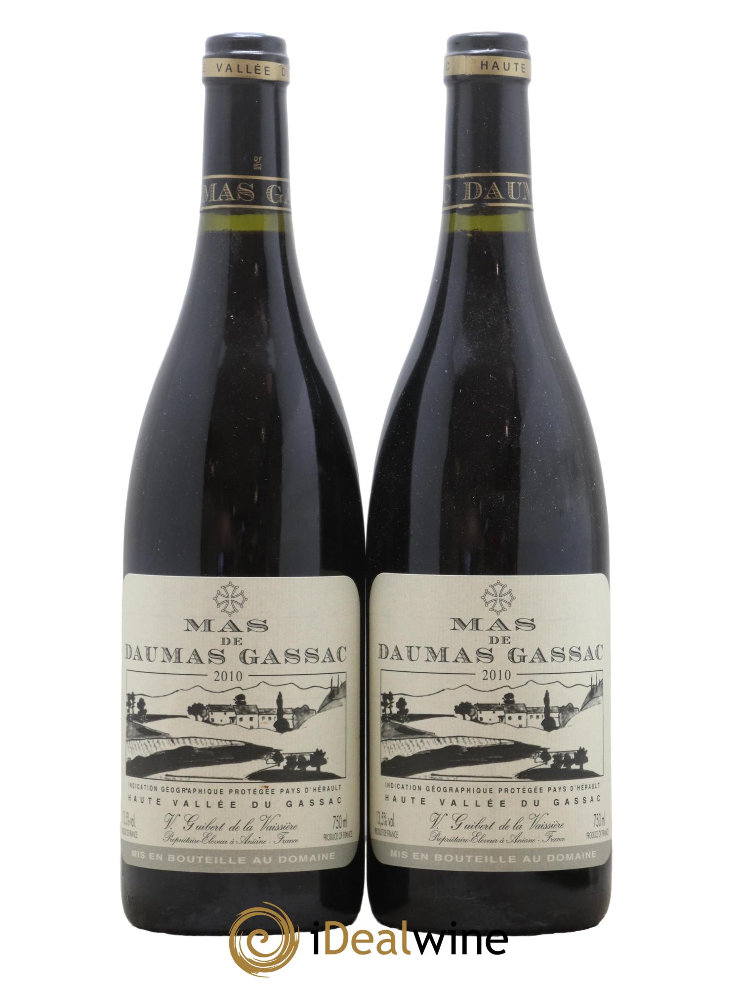 Saint-Guilhem-le-Désert - Cité d'Aniane Mas Daumas Gassac Famille Guibert de La Vaissière 2010 - Lot de 2 bouteilles - 0
