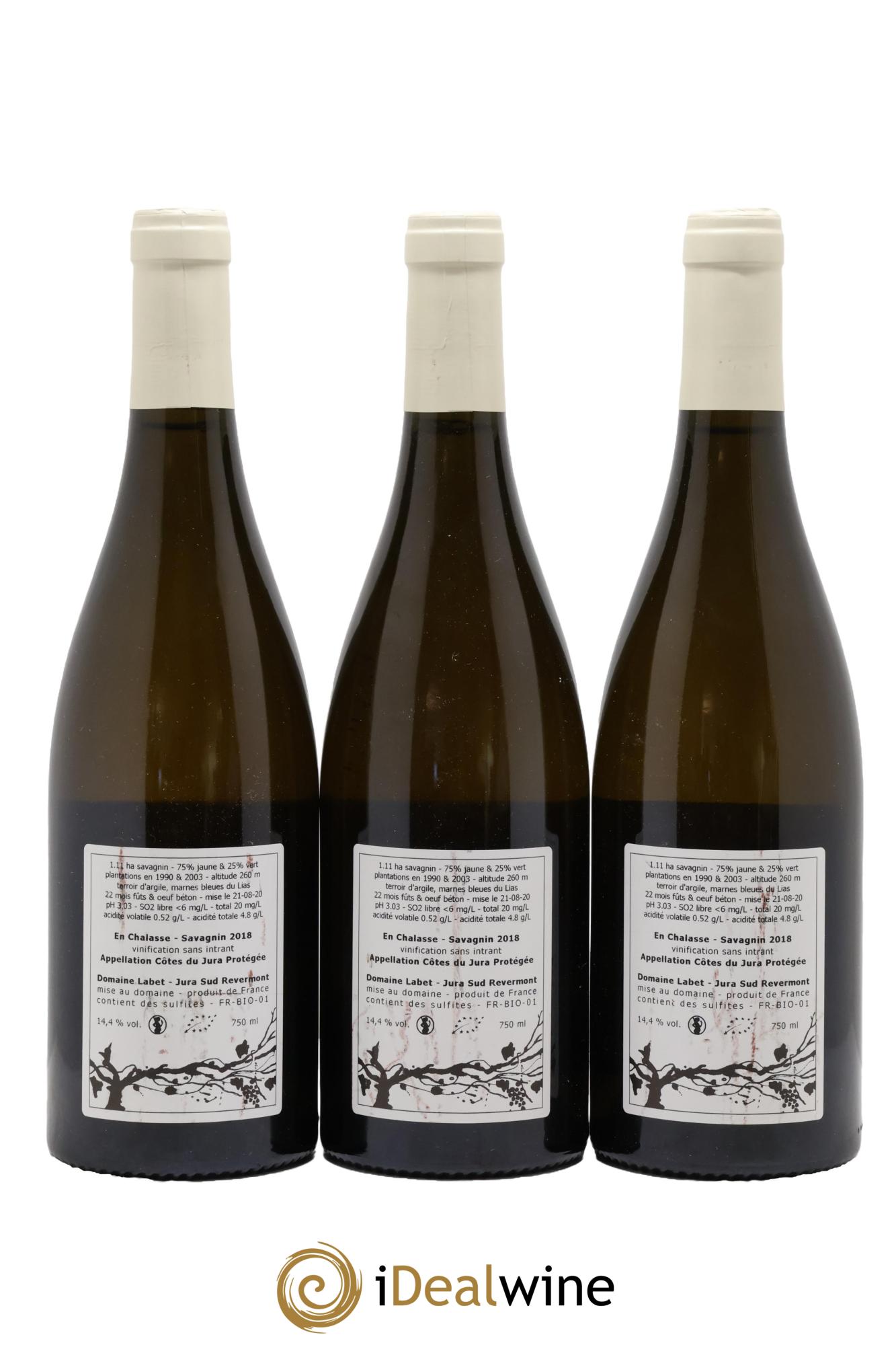 Côtes du Jura Fleur de Savagnin En Chalasse Romain - Julien - Charline Labet 2018 - Posten von 3 Flaschen - 1