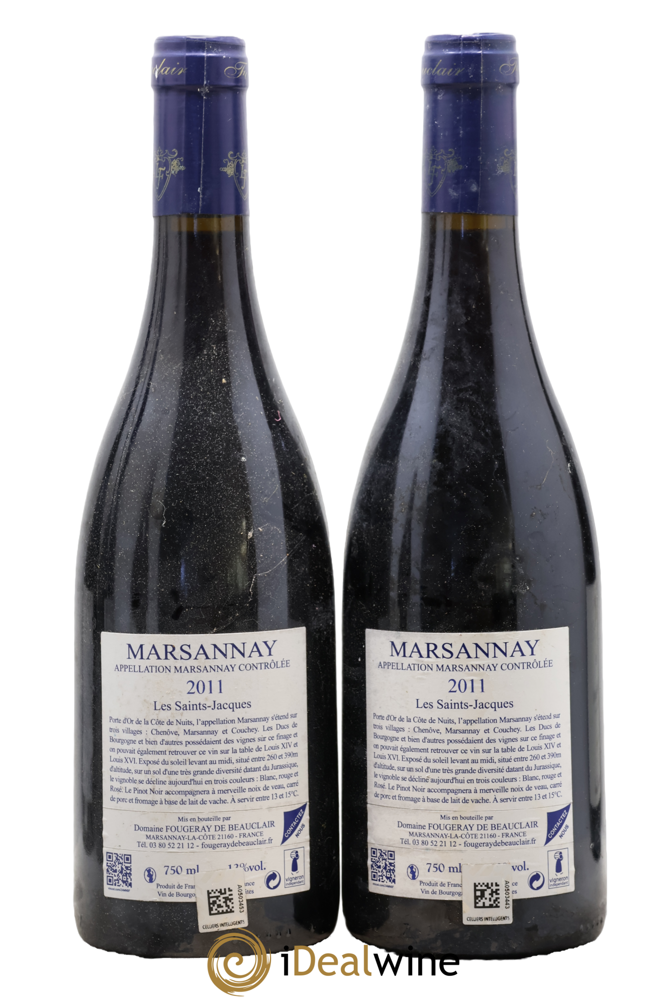Marsannay Les Saint-Jacques Fougeray de Beauclair 2011 - Lot de 2 bouteilles - 1