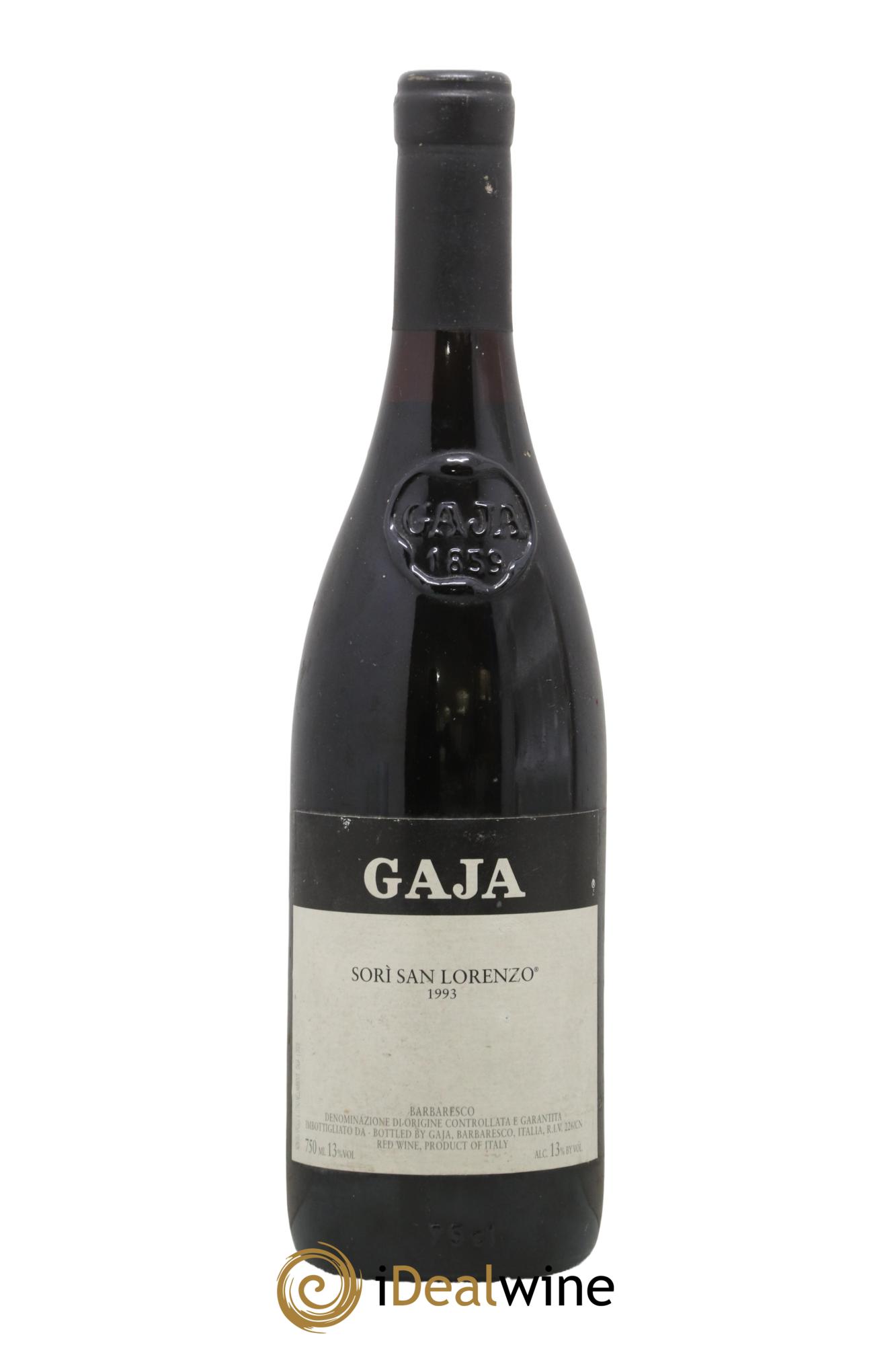 Barbaresco DOCG Sori San Lorenzo Angelo Gaja 1993 - Lot de 1 bouteille - 0