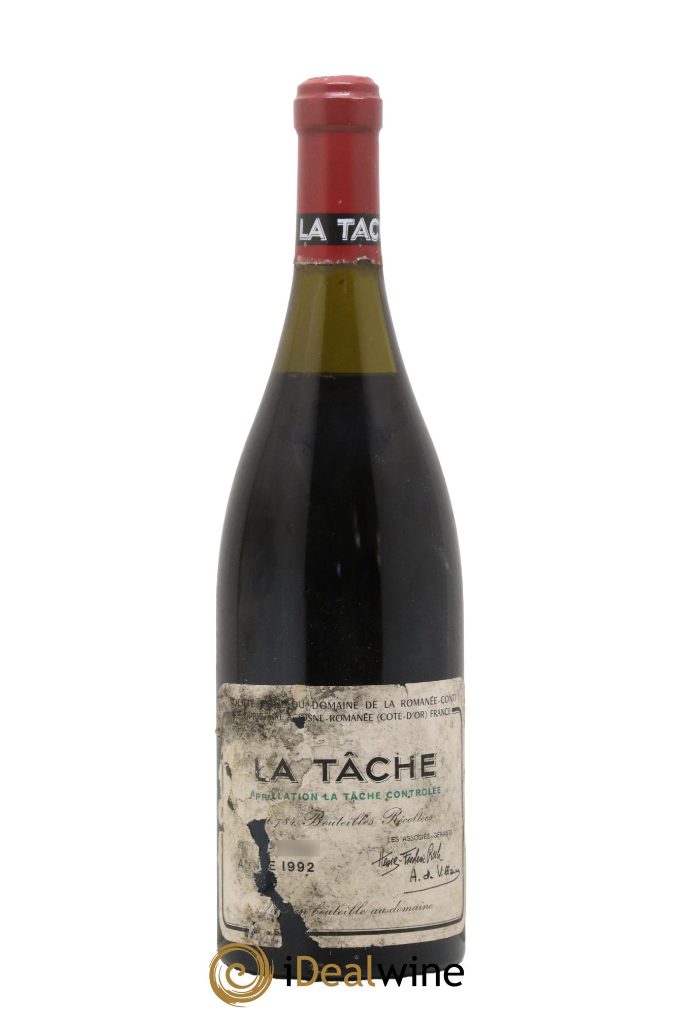La Tâche Grand Cru Domaine de la Romanée-Conti 1992 - Lot de 1 bouteille - 0