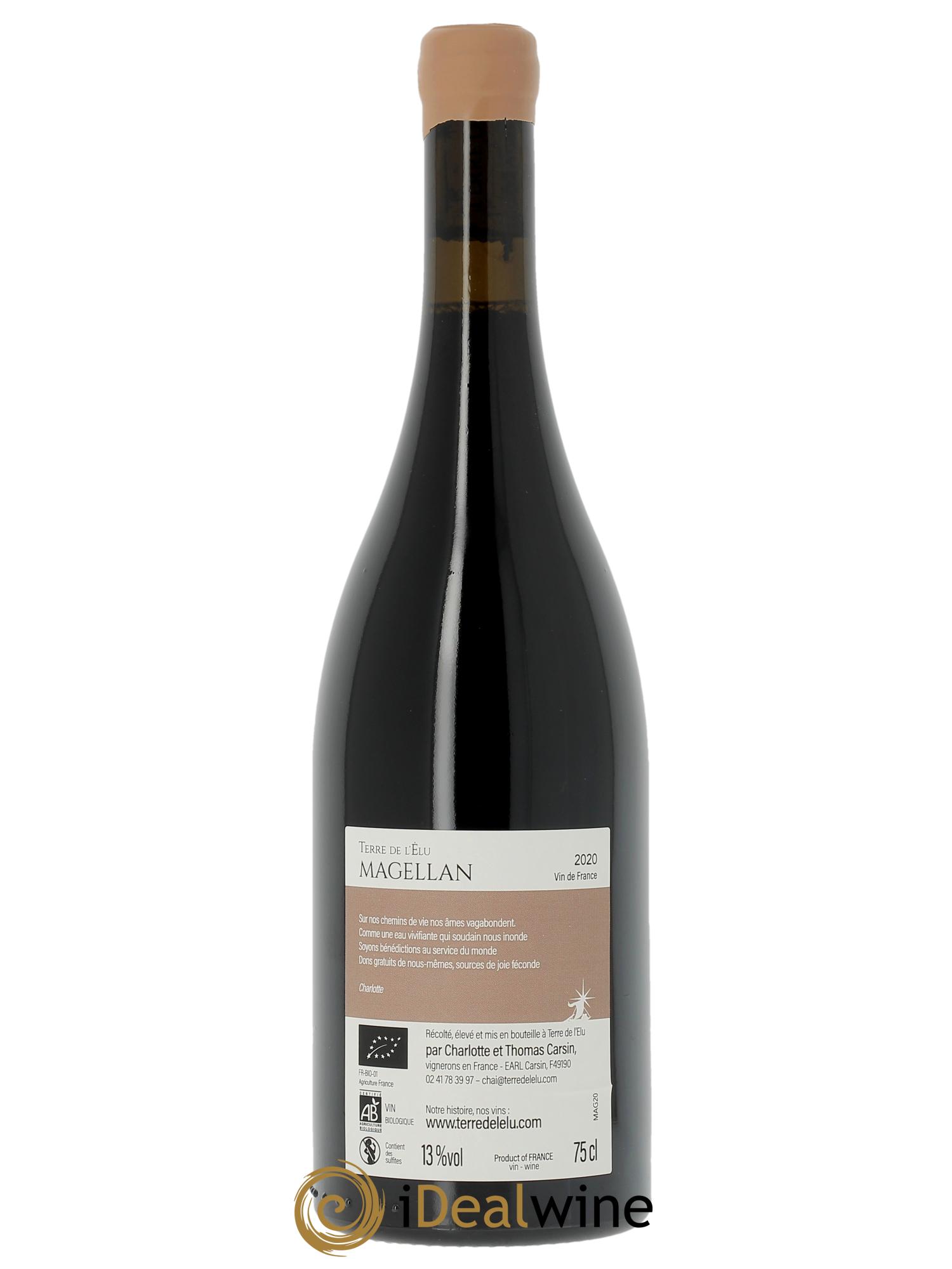 Vin de France Magellan Terre de l'Elu (Clos de L'Elu) 2020 - Lot de 1 bouteille - 1