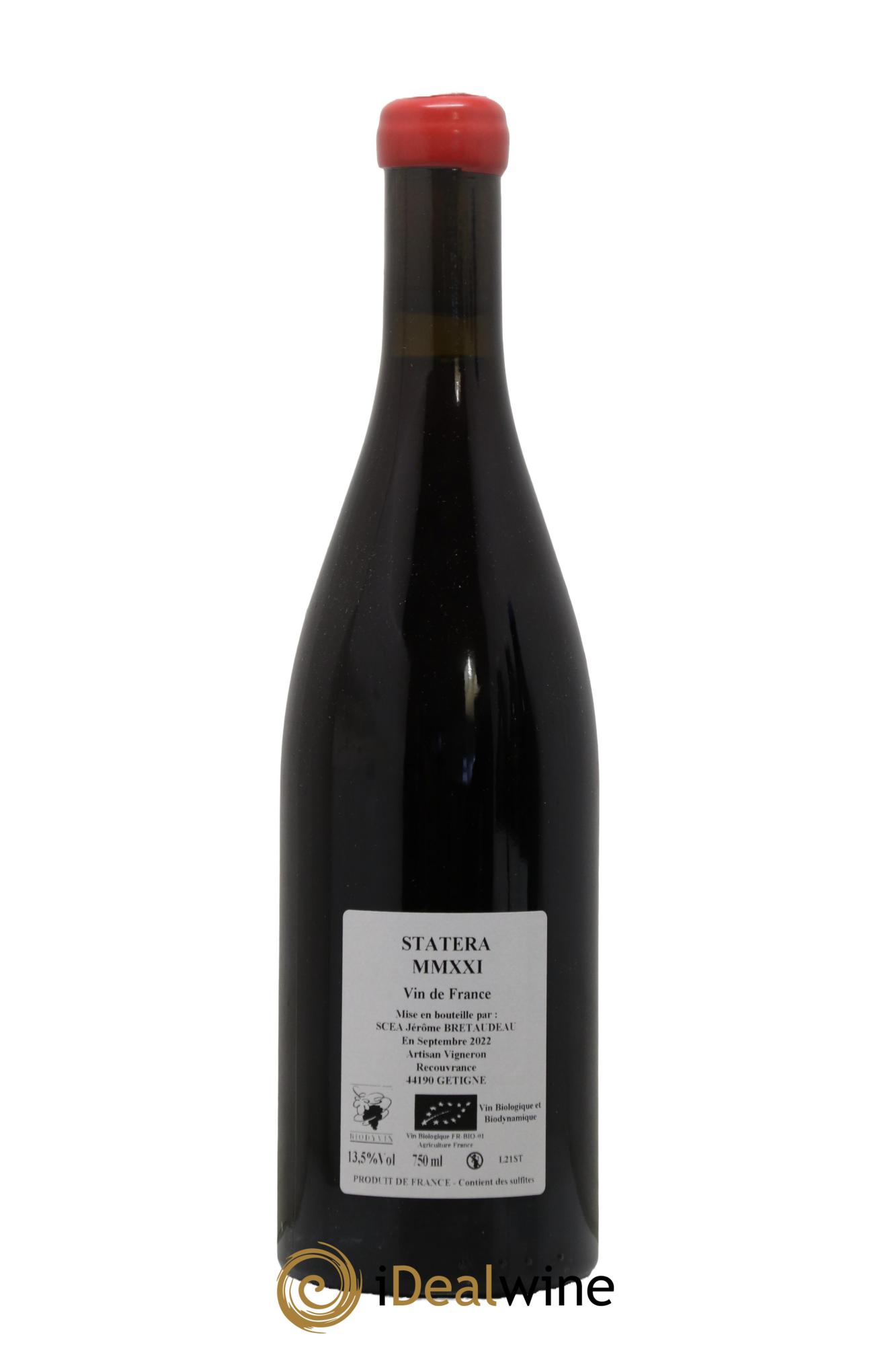 Vin de France Statera Jérôme Bretaudeau - Domaine de Bellevue 2021 - Lotto di 1 bottiglia - 1