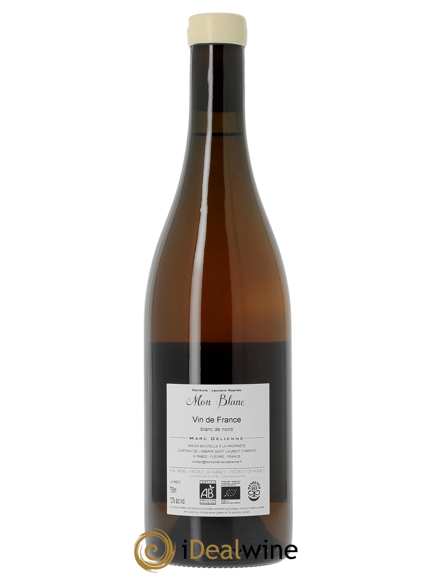 Vin de France Mon Blanc Marc Delienne  2023 - Lot de 1 bouteille - 1