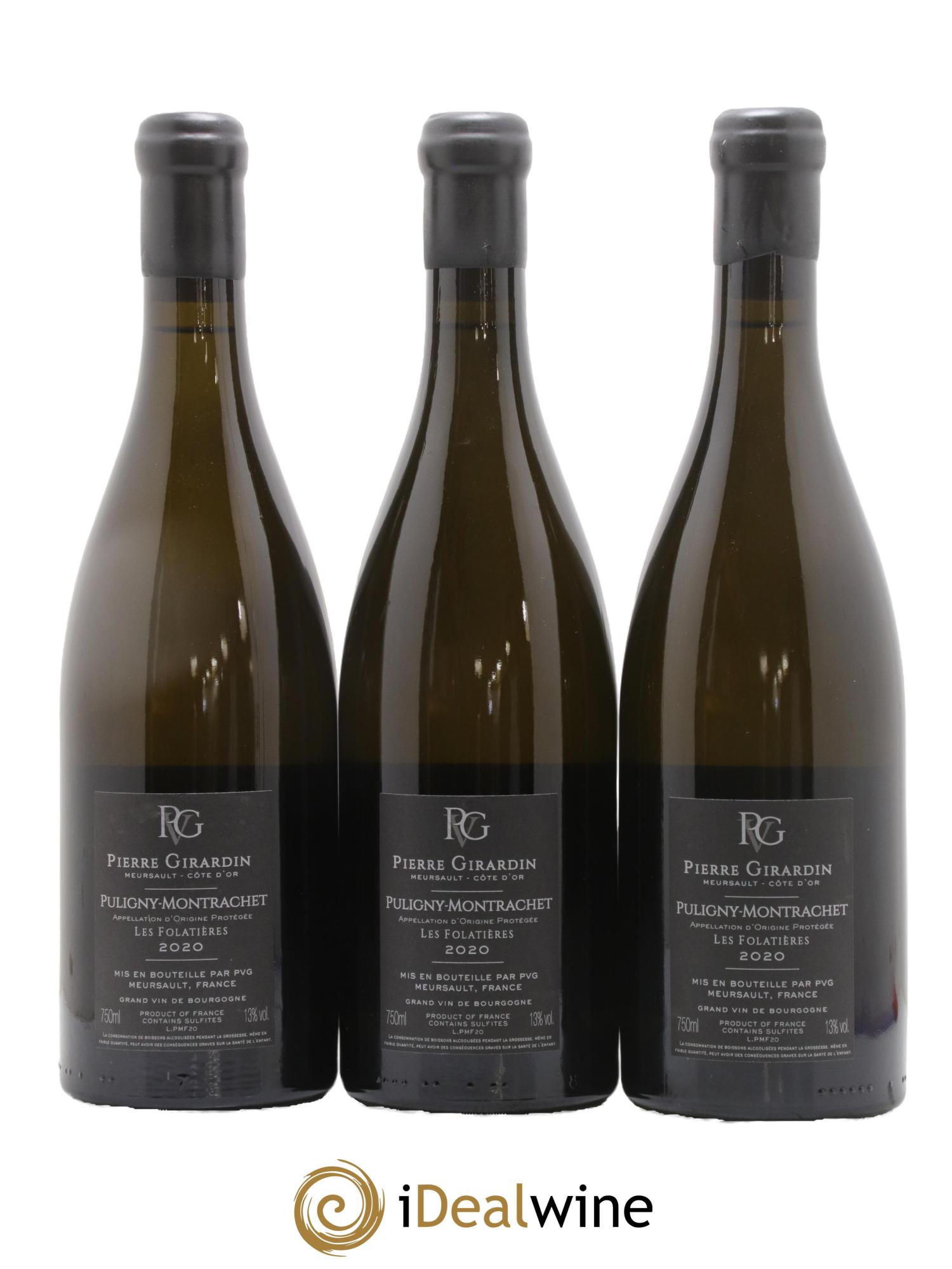 Puligny-Montrachet Les Folatières Pierre Girardin 2020 - Lot de 3 bouteilles - 1