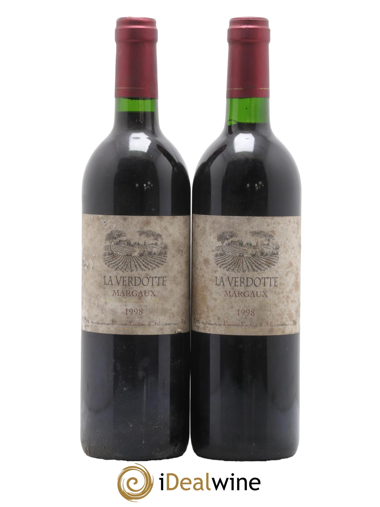Bordeaux Margaux La Verdotte Domaine Lucien Lurton et Fils 1998 - Lot de 2 bouteilles - 0