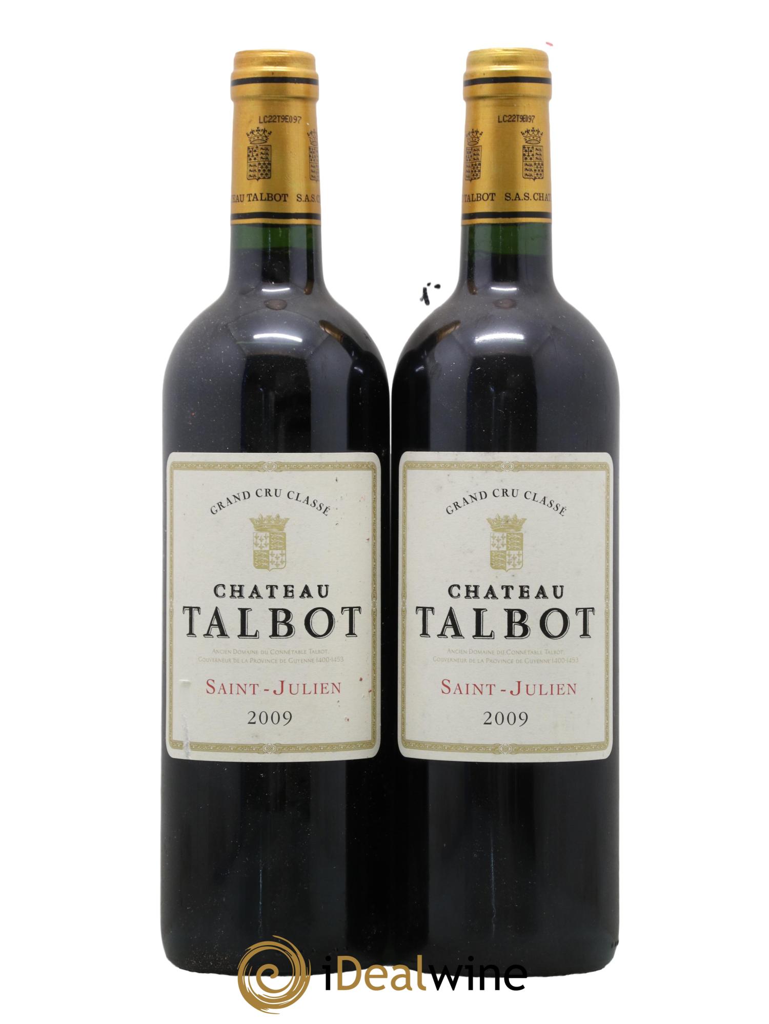 Château Talbot 4ème Grand Cru Classé 2009 - Lot de 2 bouteilles - 0