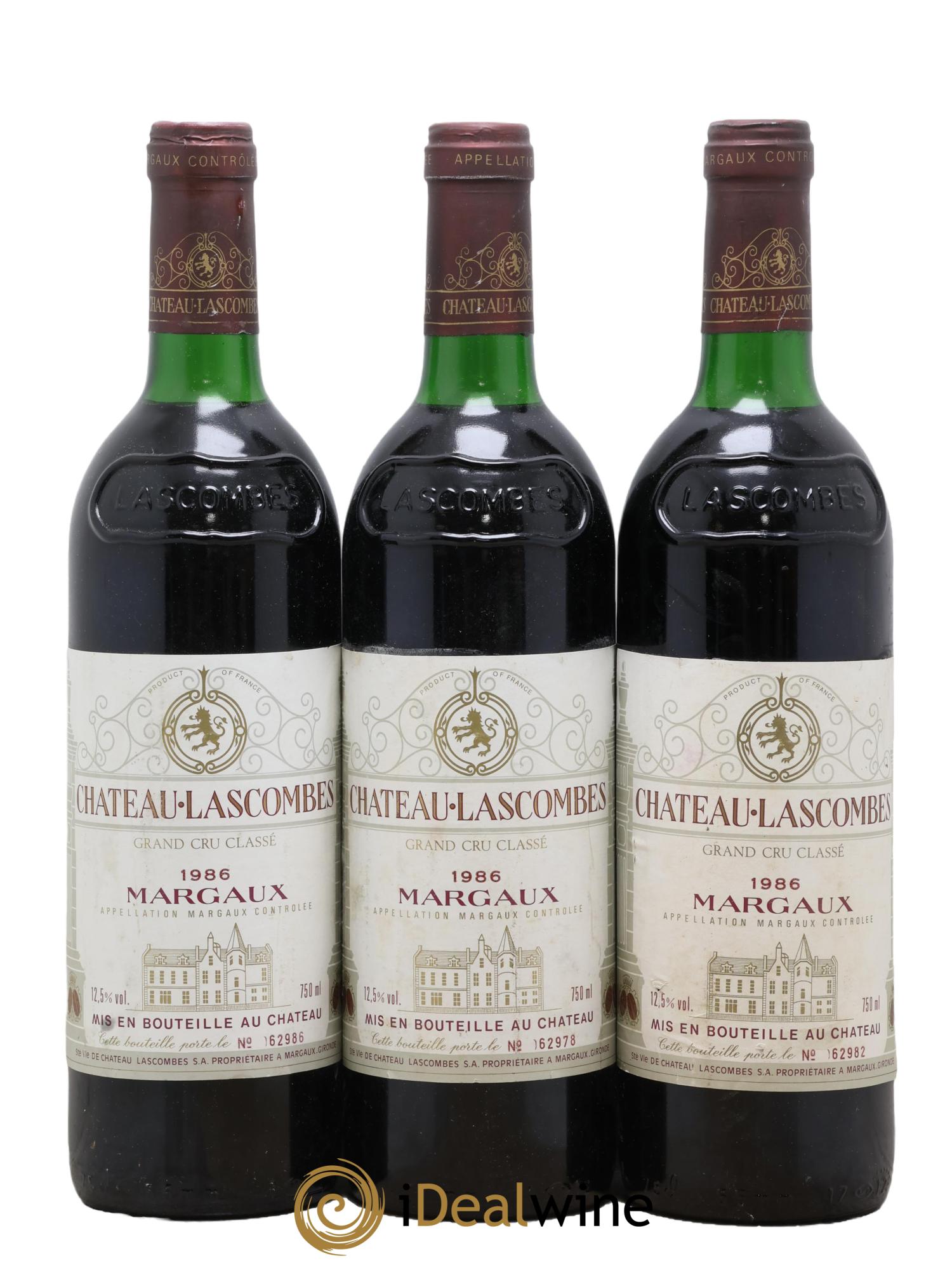 Château Lascombes 2ème Grand Cru Classé 1986 - Lotto di 3 bottiglie - 0