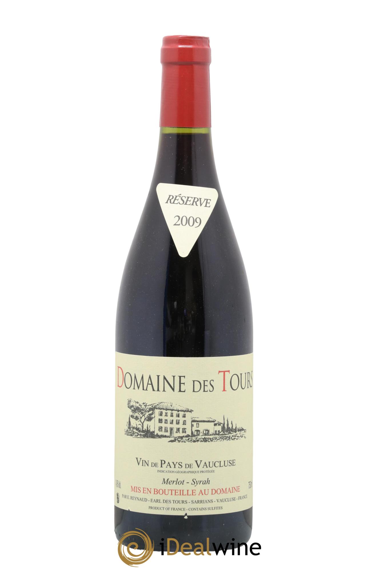 Vaucluse Domaine des Tours Merlot-Syrah Emmanuel Reynaud 2009 - Lot de 1 bouteille - 0