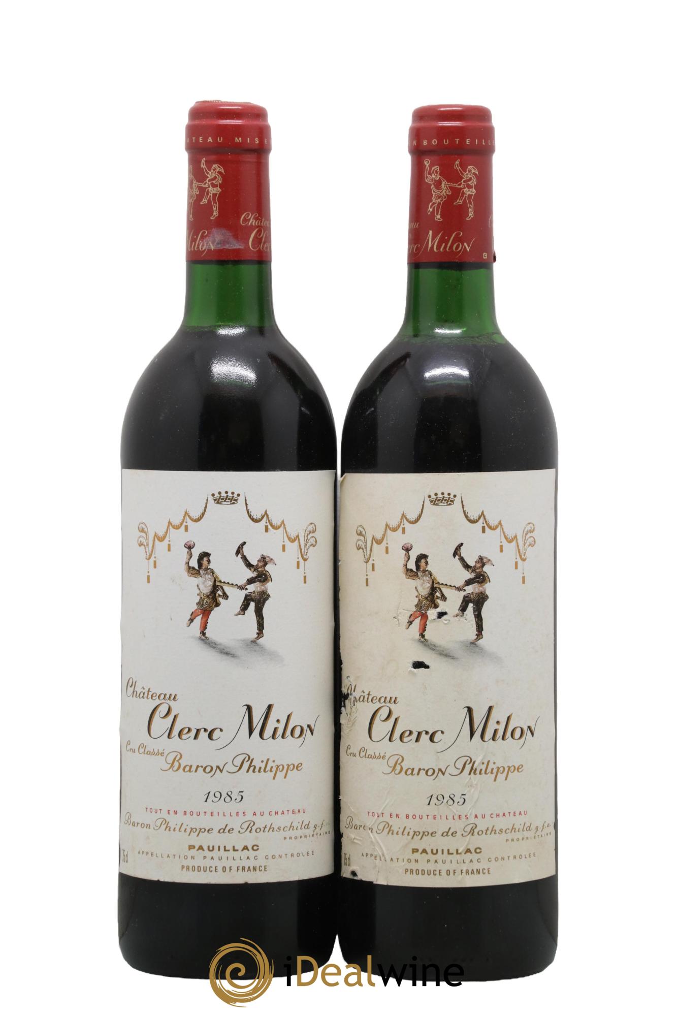 Château Clerc Milon 5ème Grand Cru Classé 1985 - Lot de 2 bouteilles - 0