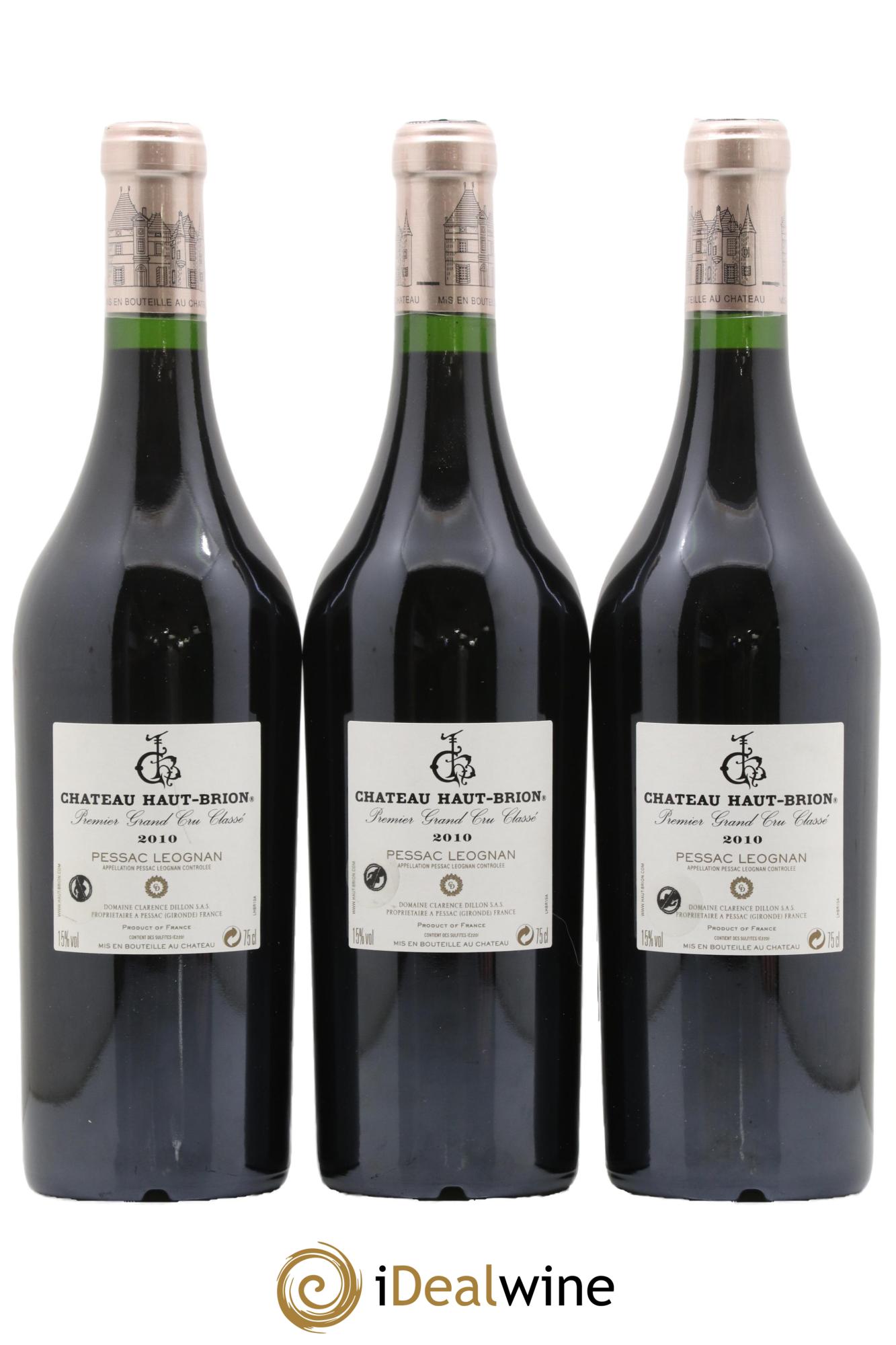 Château Haut Brion 1er Grand Cru Classé 2010 - Lot de 3 bouteilles - 1