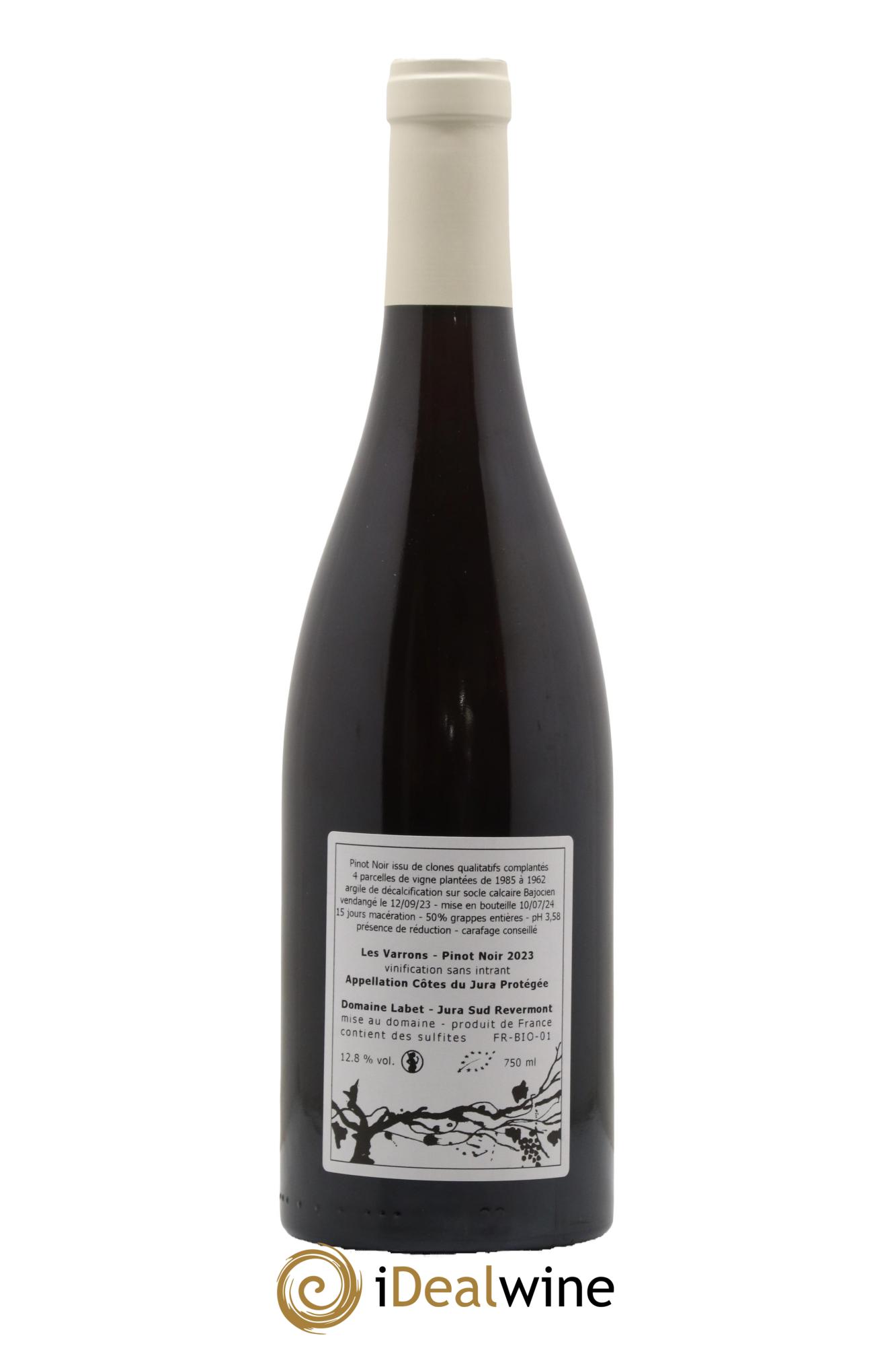 Côtes du Jura Pinot Noir Les Varrons Sélection Massale Romain - Julien - Charline Labet 2023 - Lot de 1 bouteille - 1