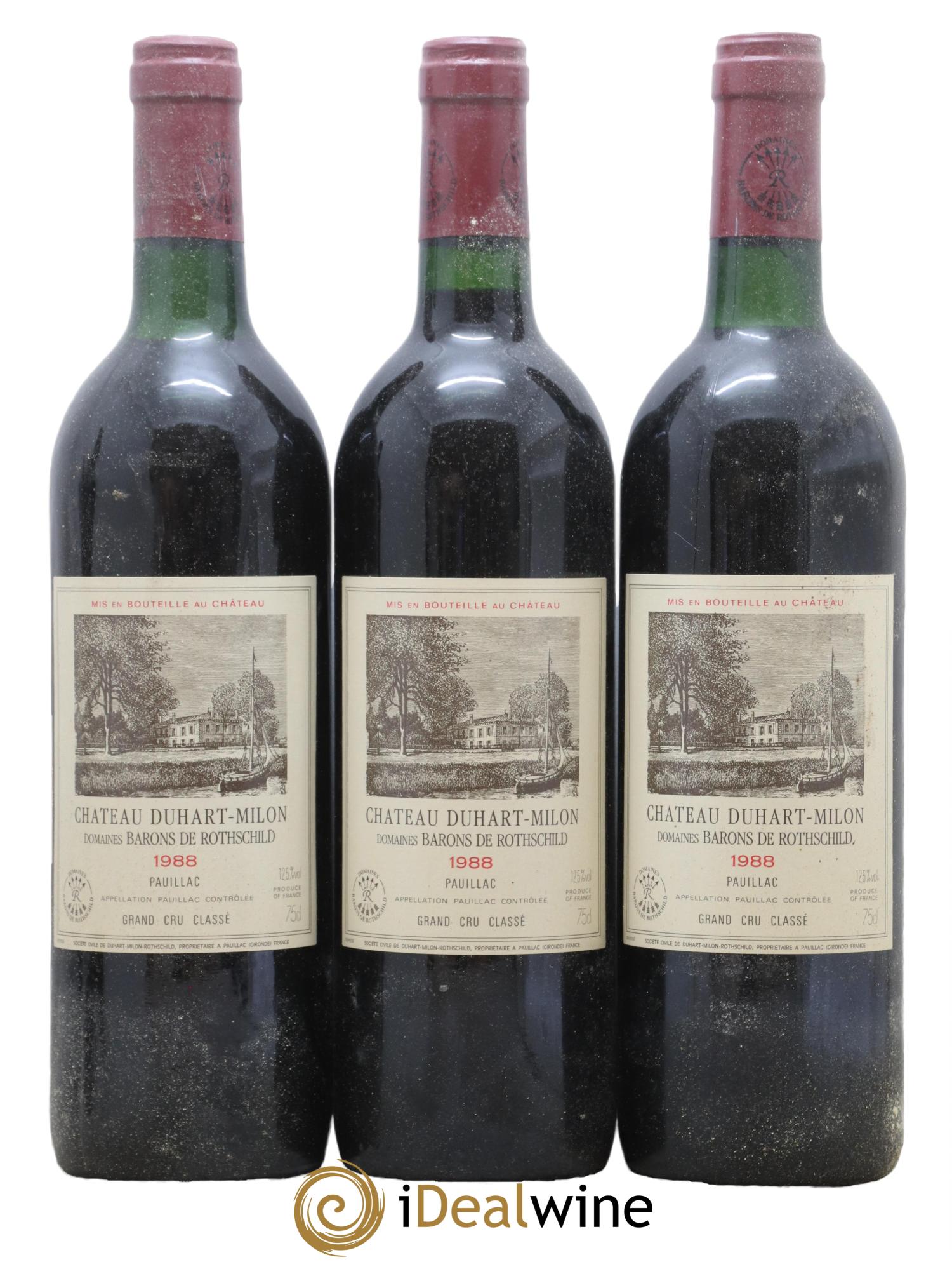 Château Duhart-Milon 4ème Grand Cru Classé 1988 - Lotto di 3 bottiglie - 0