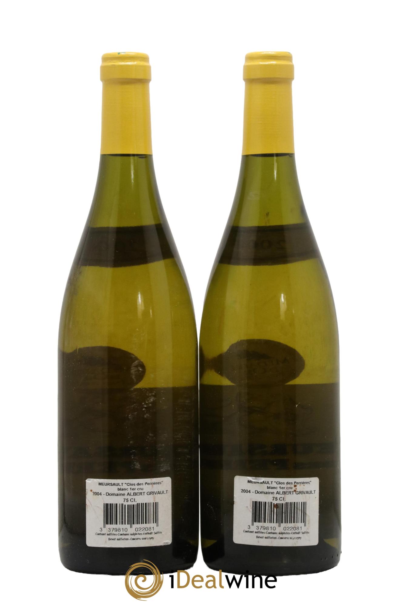 Meursault 1er Cru Clos des Perrières Monopole Albert Grivault 2004 - Posten von 2 Flaschen - 1