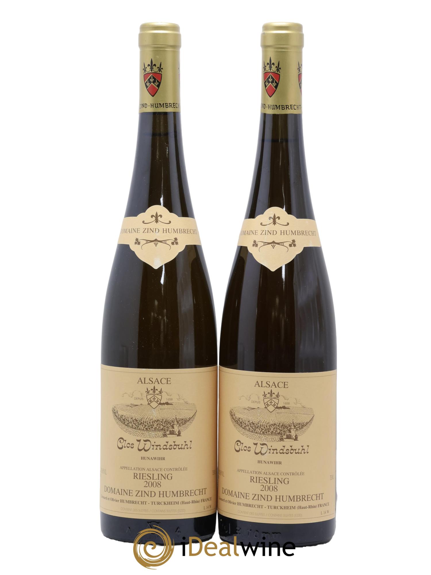 Alsace Riesling Clos Windsbuhl Zind-Humbrecht (Domaine) 2008 - Lot de 2 bouteilles - 0
