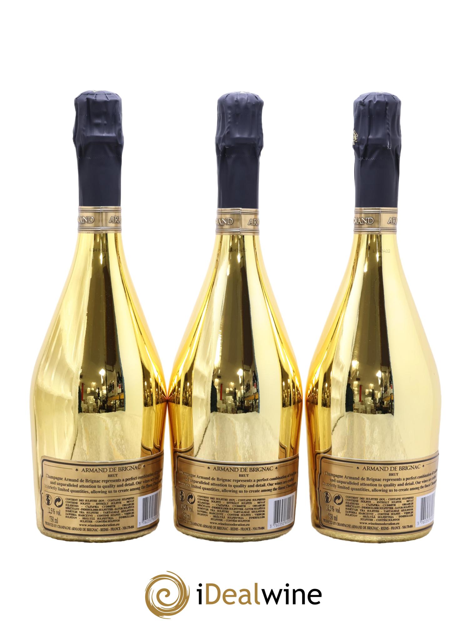 Gold Brut Armand de Brignac - Posten von 3 Flaschen - 1