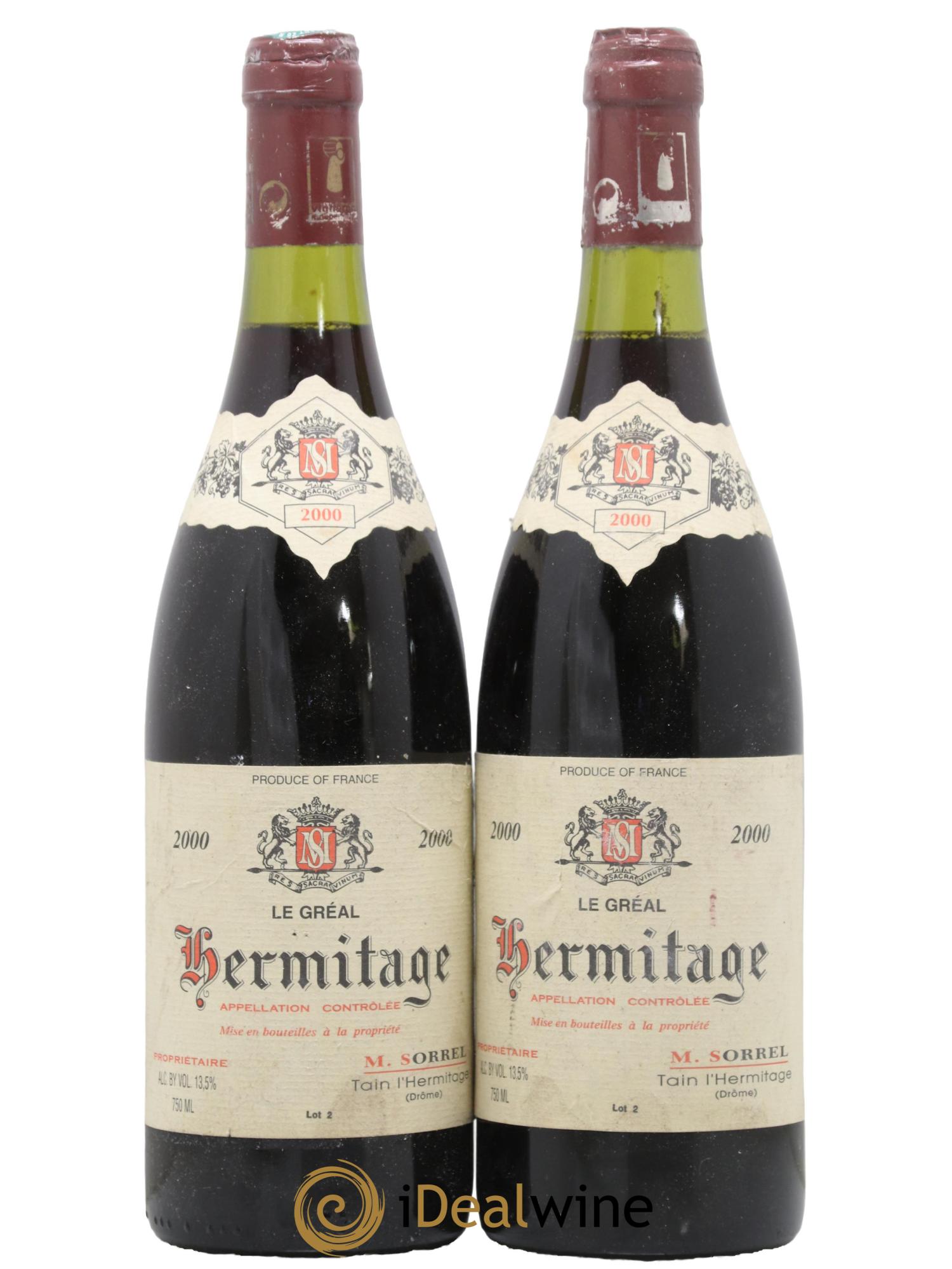 Hermitage Le Gréal Marc Sorrel 2000 - Lot de 2 bouteilles - 0