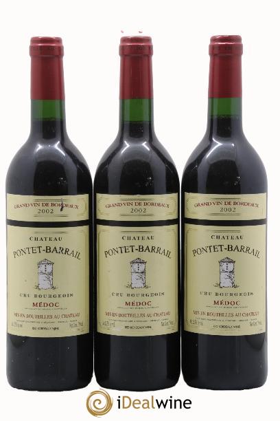 Médoc Château Pontet Barrail 2002 - Lot de 3 bouteilles - 0