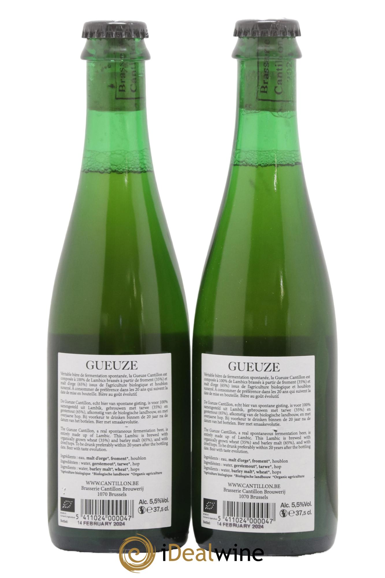 Bière Lambic Bio New Label Gueuze Cantillon embouteillé en 2024 - Lot de 2 demi bouteilles - 1