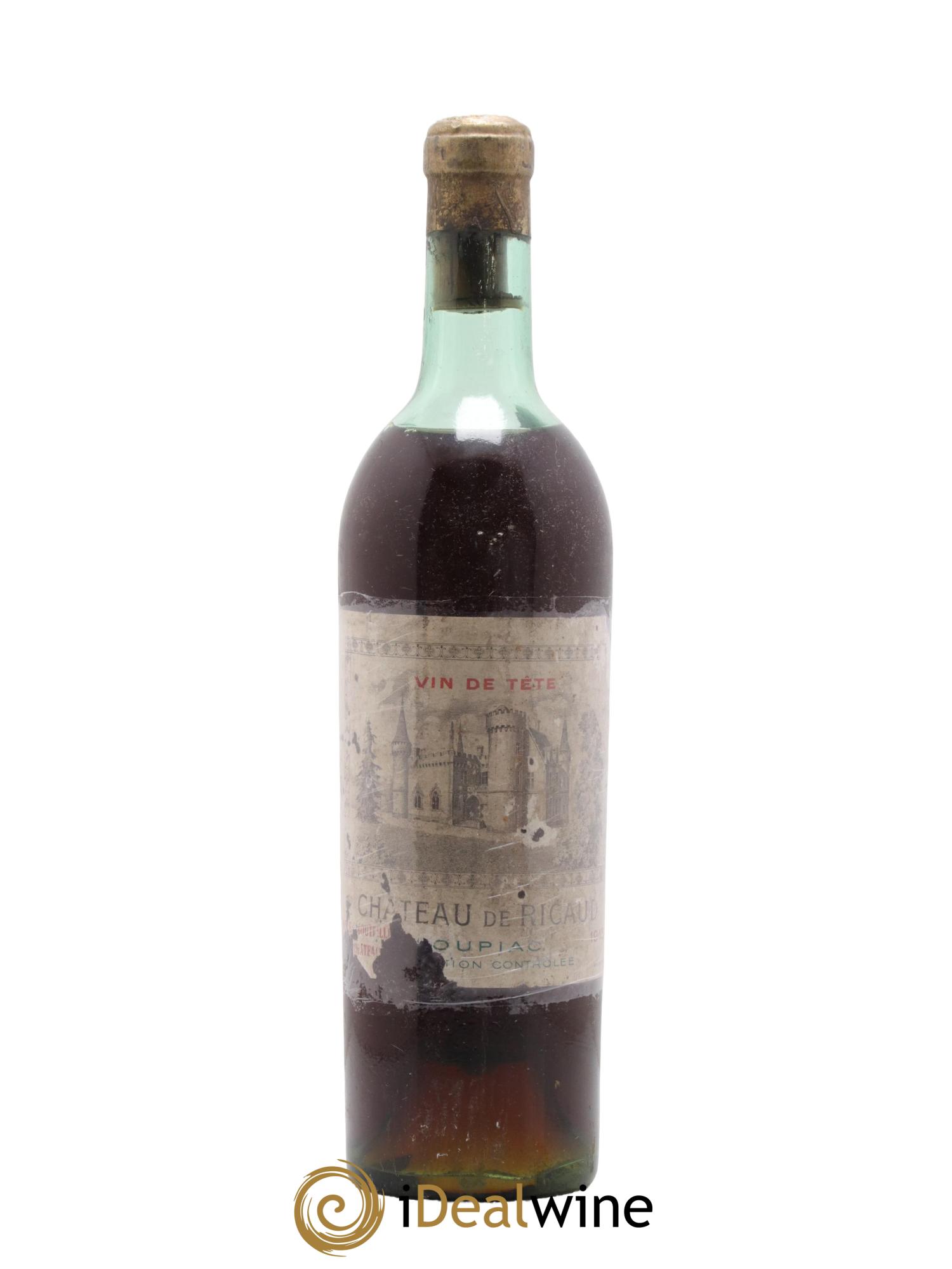 Loupiac Vin de Tête Château de Ricaud 1945 - Posten von 1 Flasche - 0